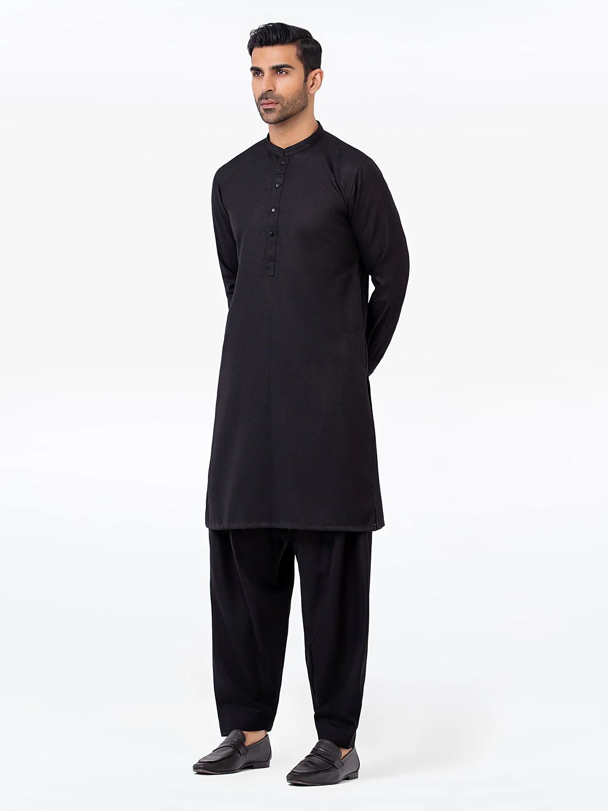 Men's Black Shalwar Kameez - EMTKST23-019