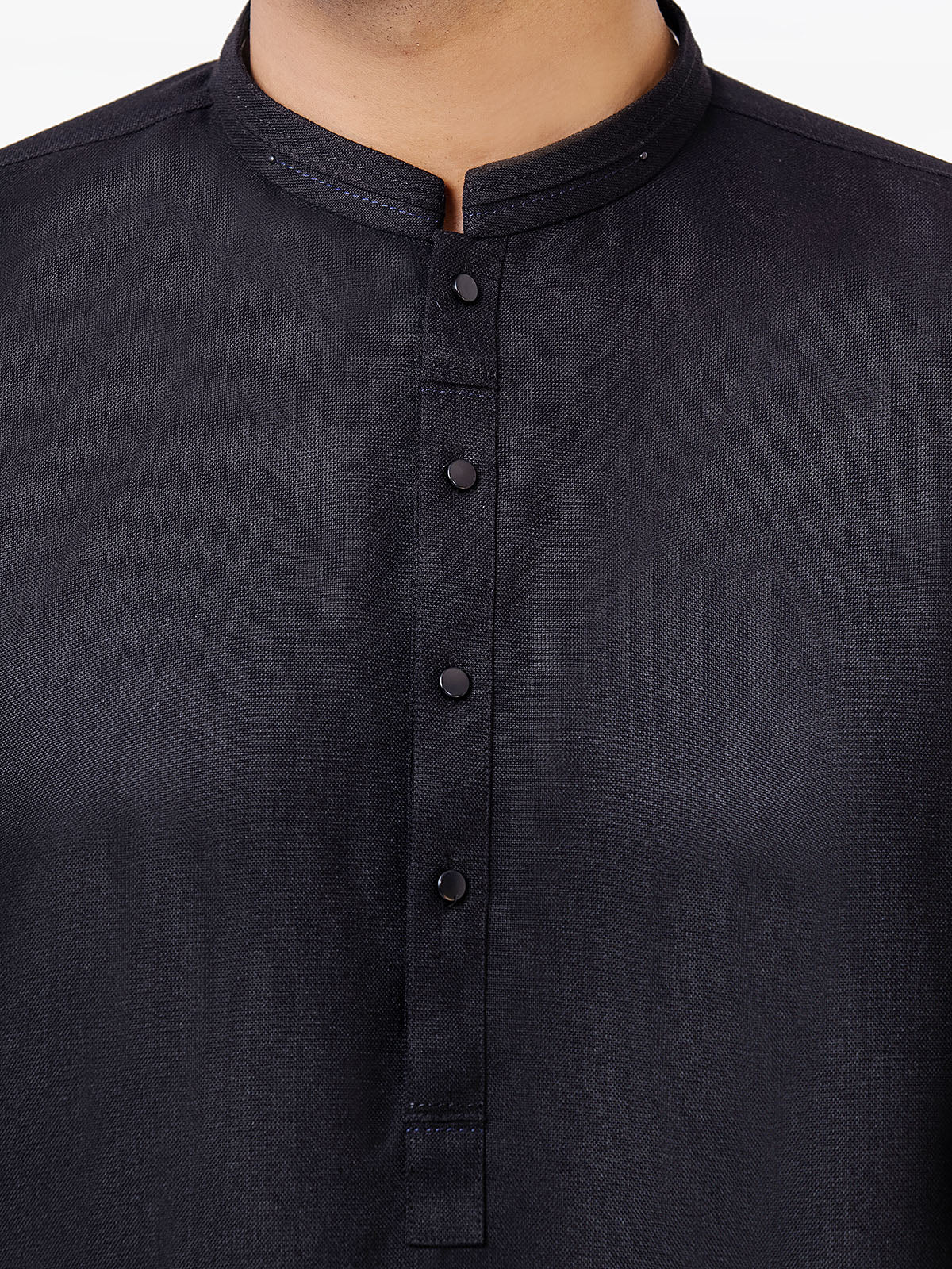 Men's Black Shalwar Kameez - EMTKST23-019 - Image 3