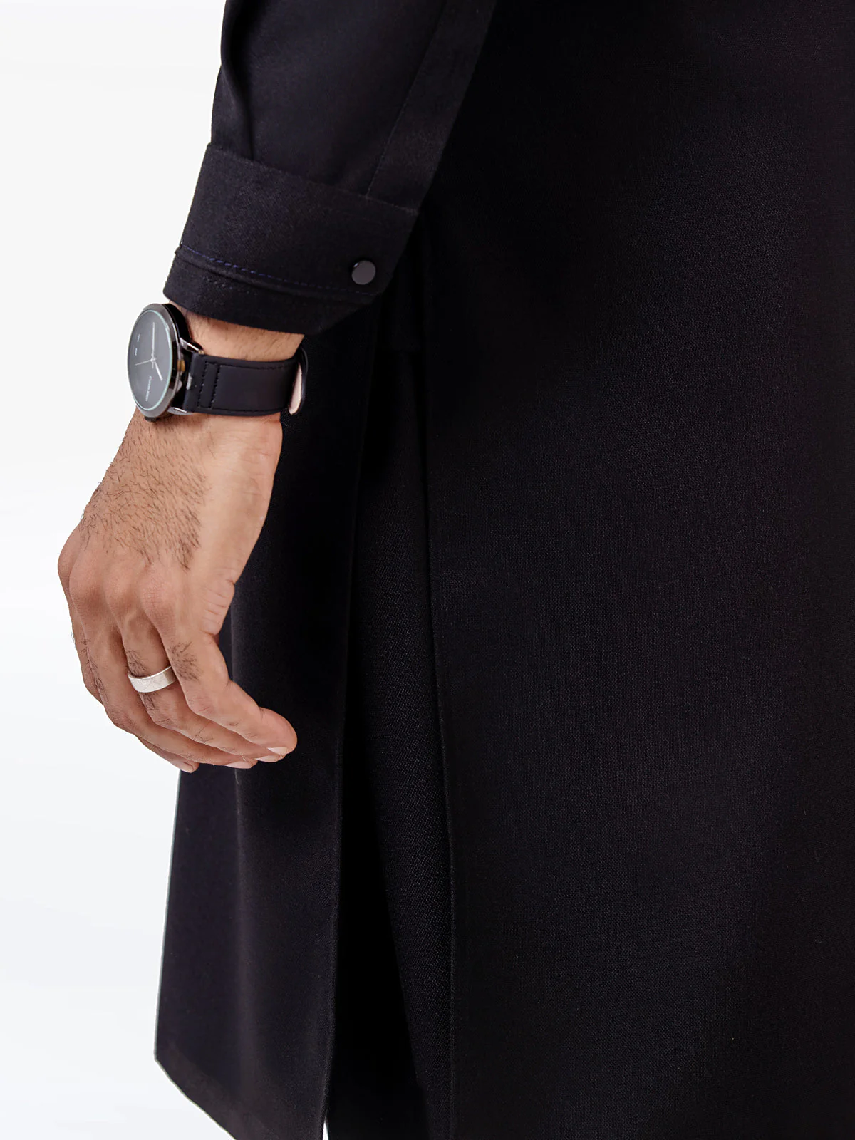 Men's Black Shalwar Kameez - EMTKST23-019 - Image 5