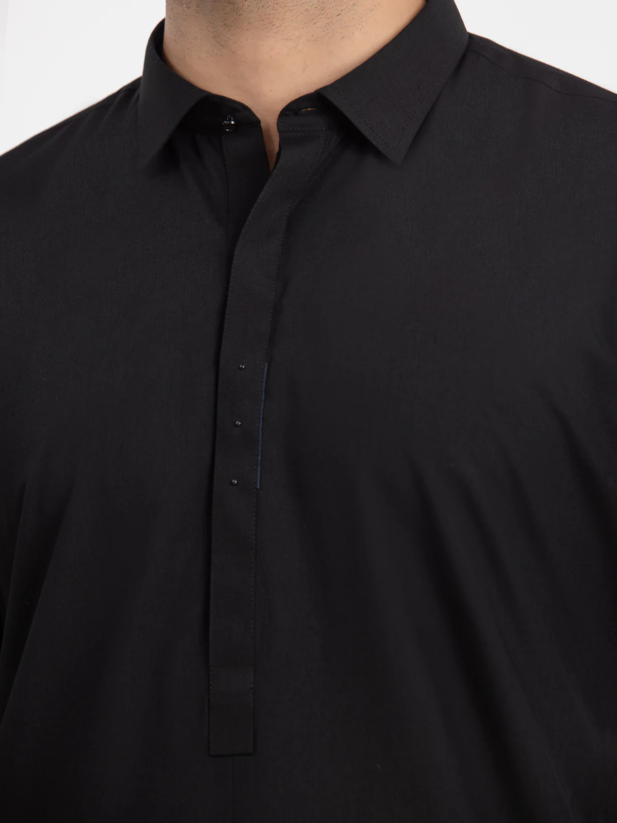 Men's Black Shalwar Kameez - EMTKST24-99469 - Image 3