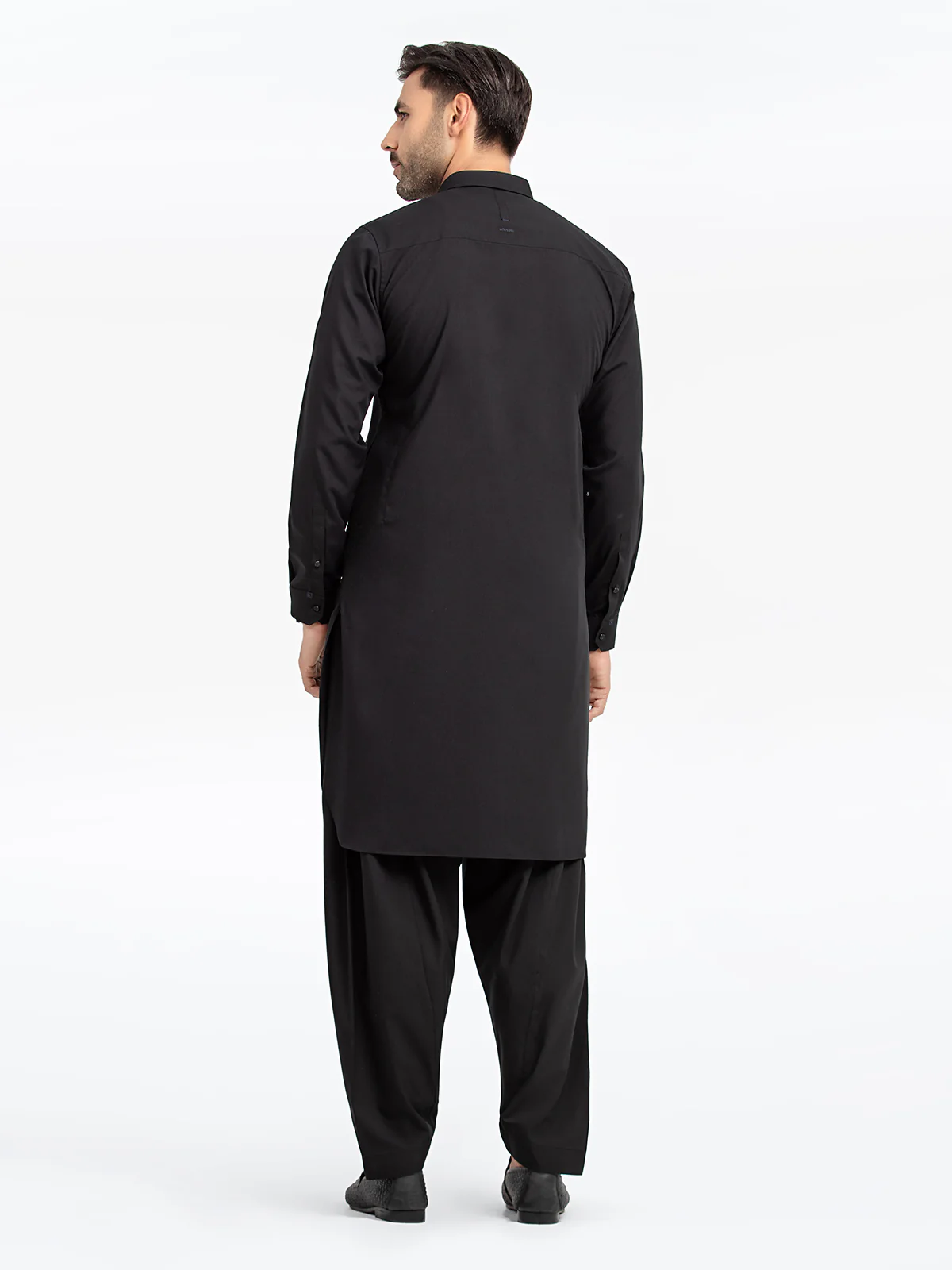 Men's Black Shalwar Kameez - EMTKST24-99469 - Image 6