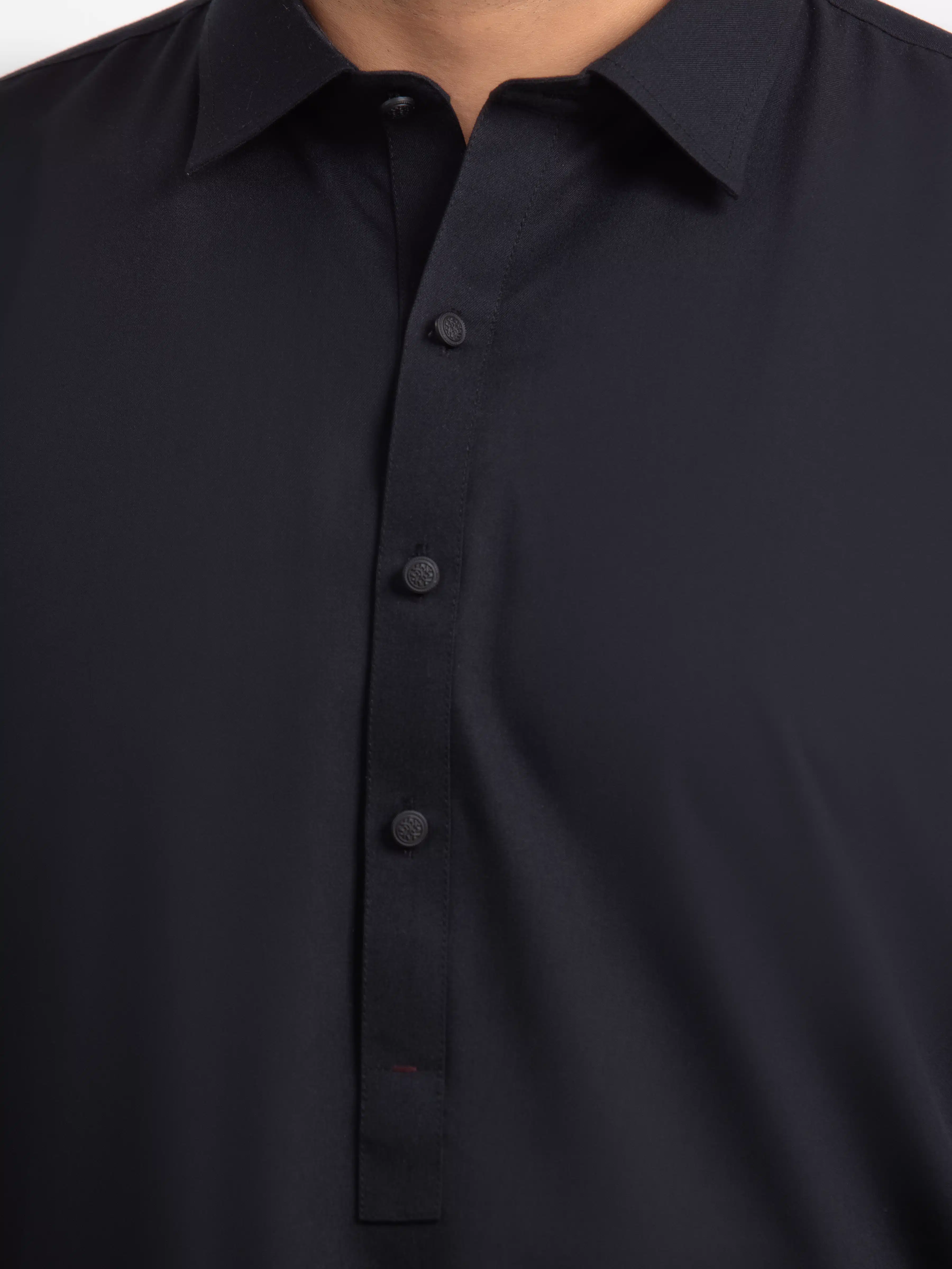 Men's Black Shalwar Kameez - EMTKST24-99478 - Image 3