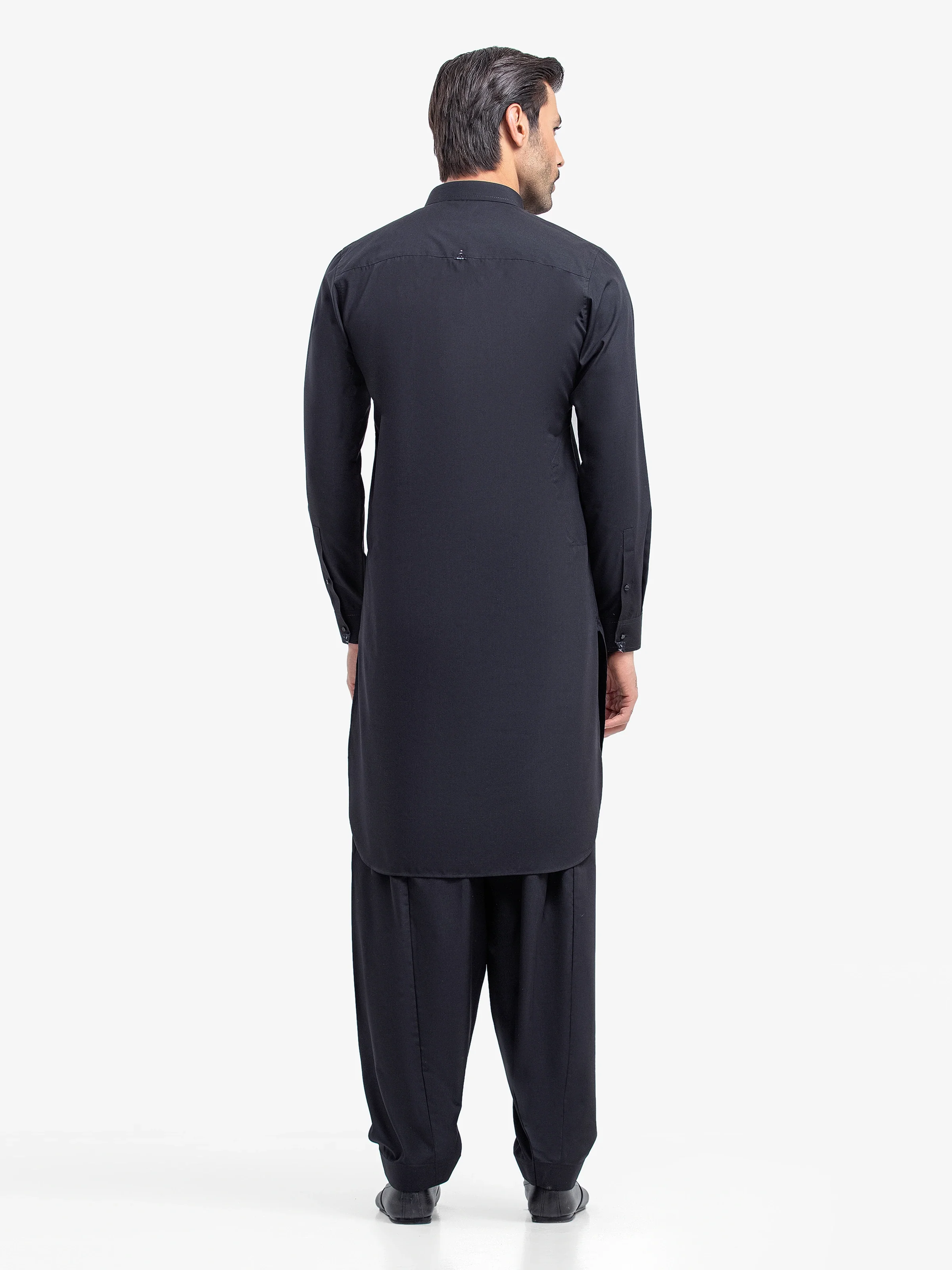 Men's Black Shalwar Kameez - EMTKST5-99515 - Image 5
