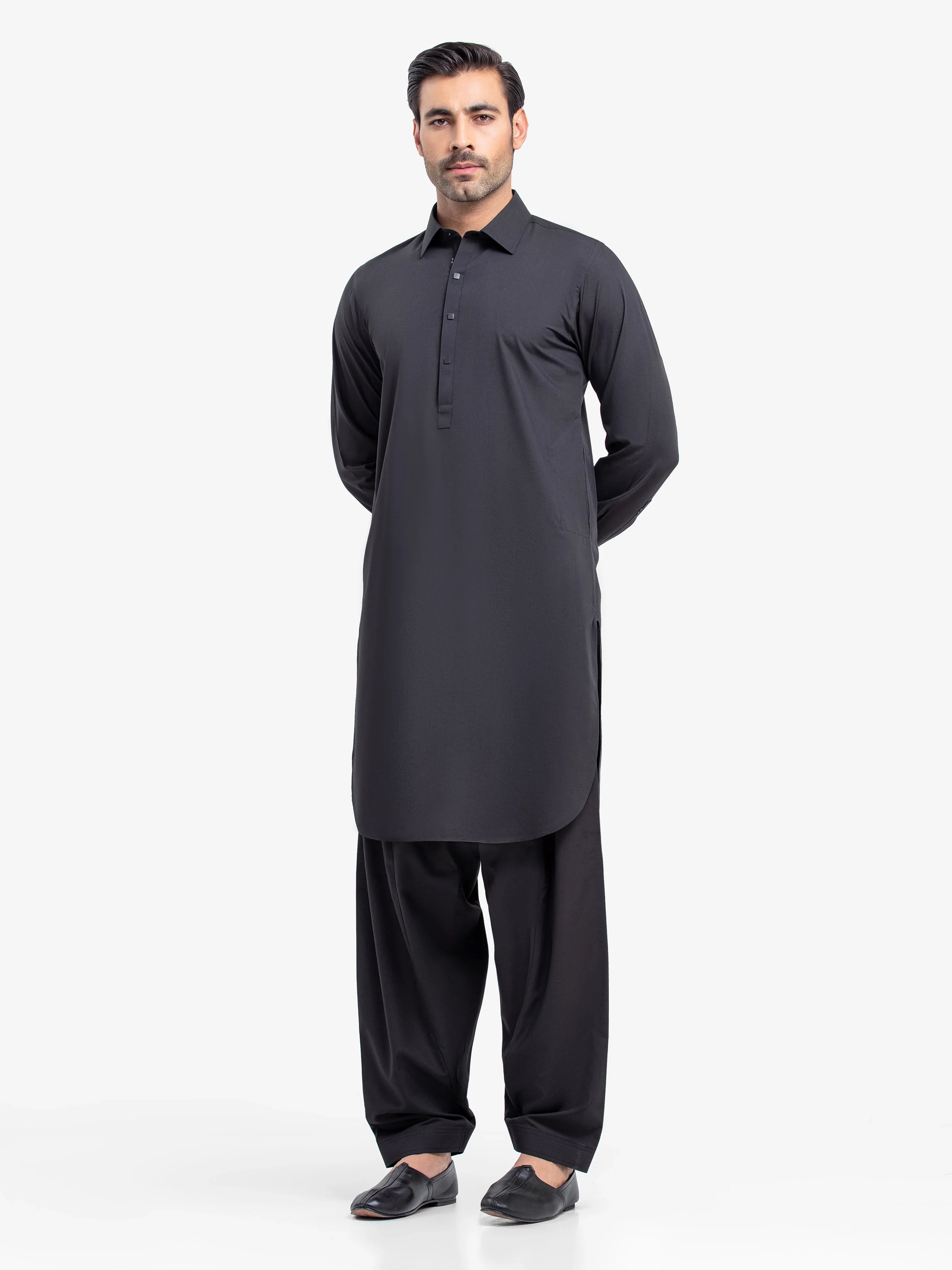 Men's Black Shalwar Kameez - EMTKST5-99518