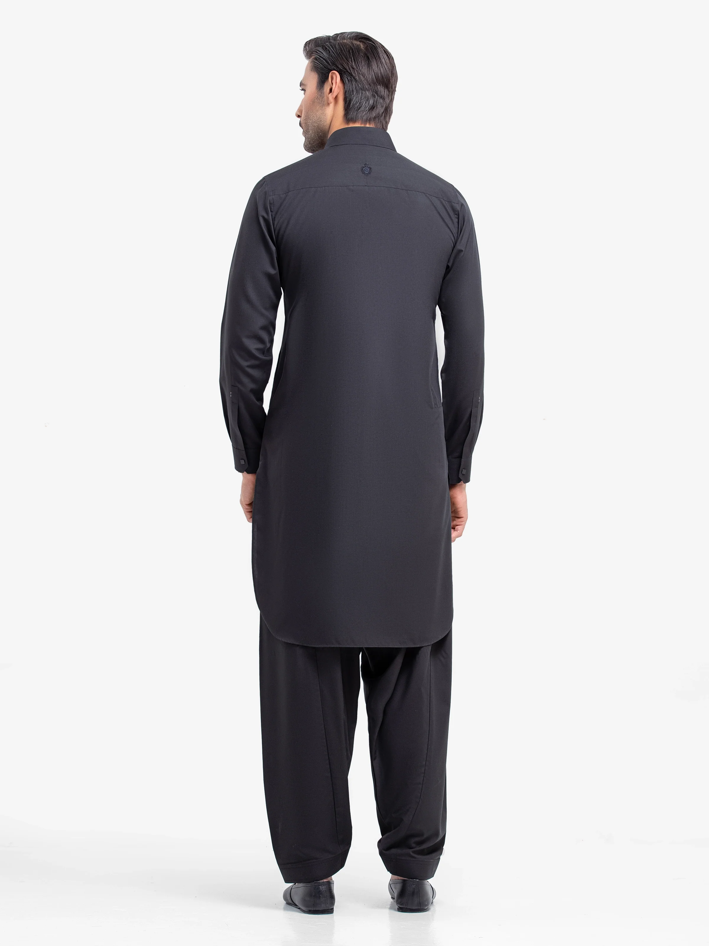 Men's Black Shalwar Kameez - EMTKST5-99518 - Image 5