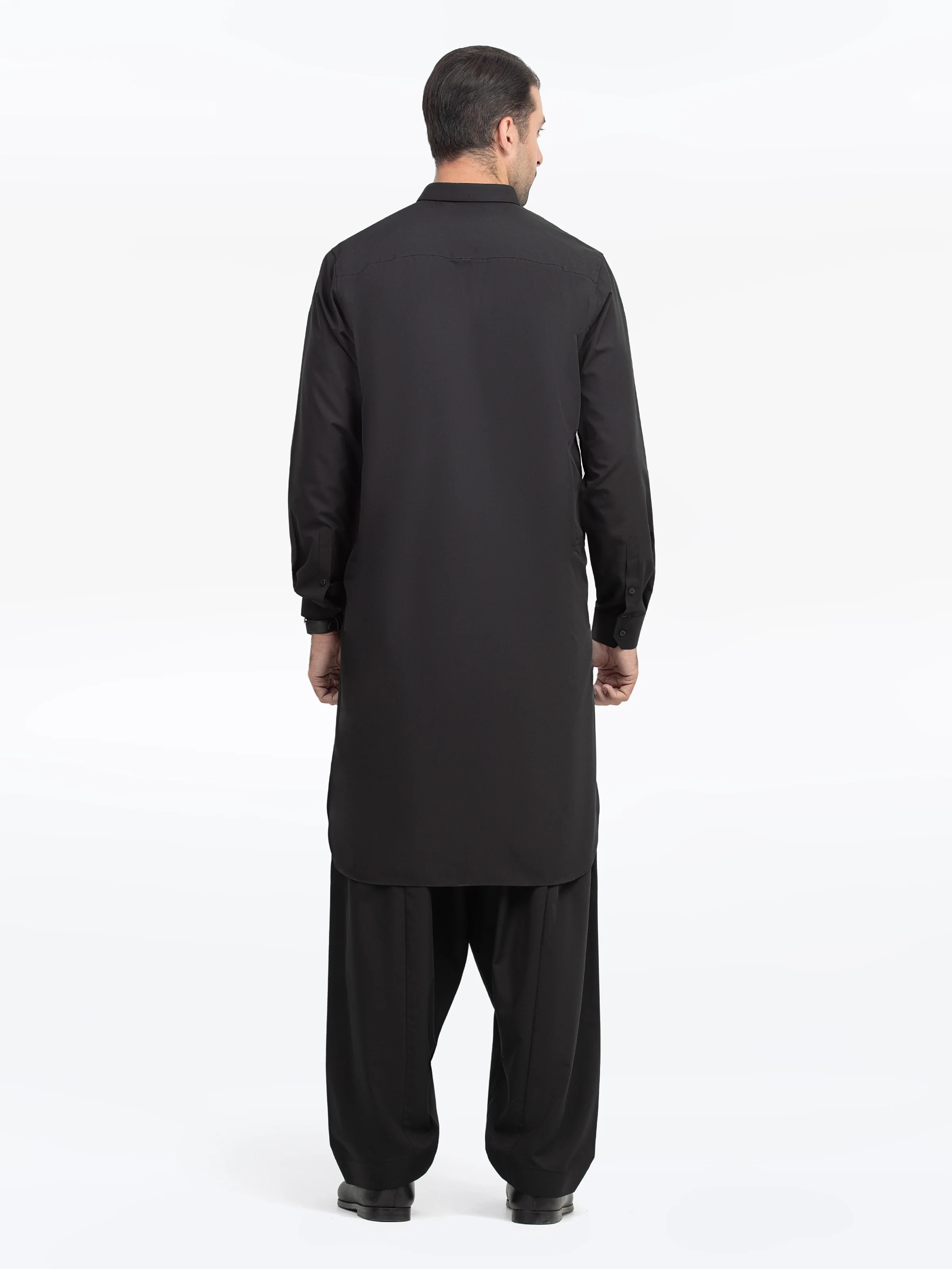 Men's Black Shalwar Kameez - EMTKST5-99540 - Image 5
