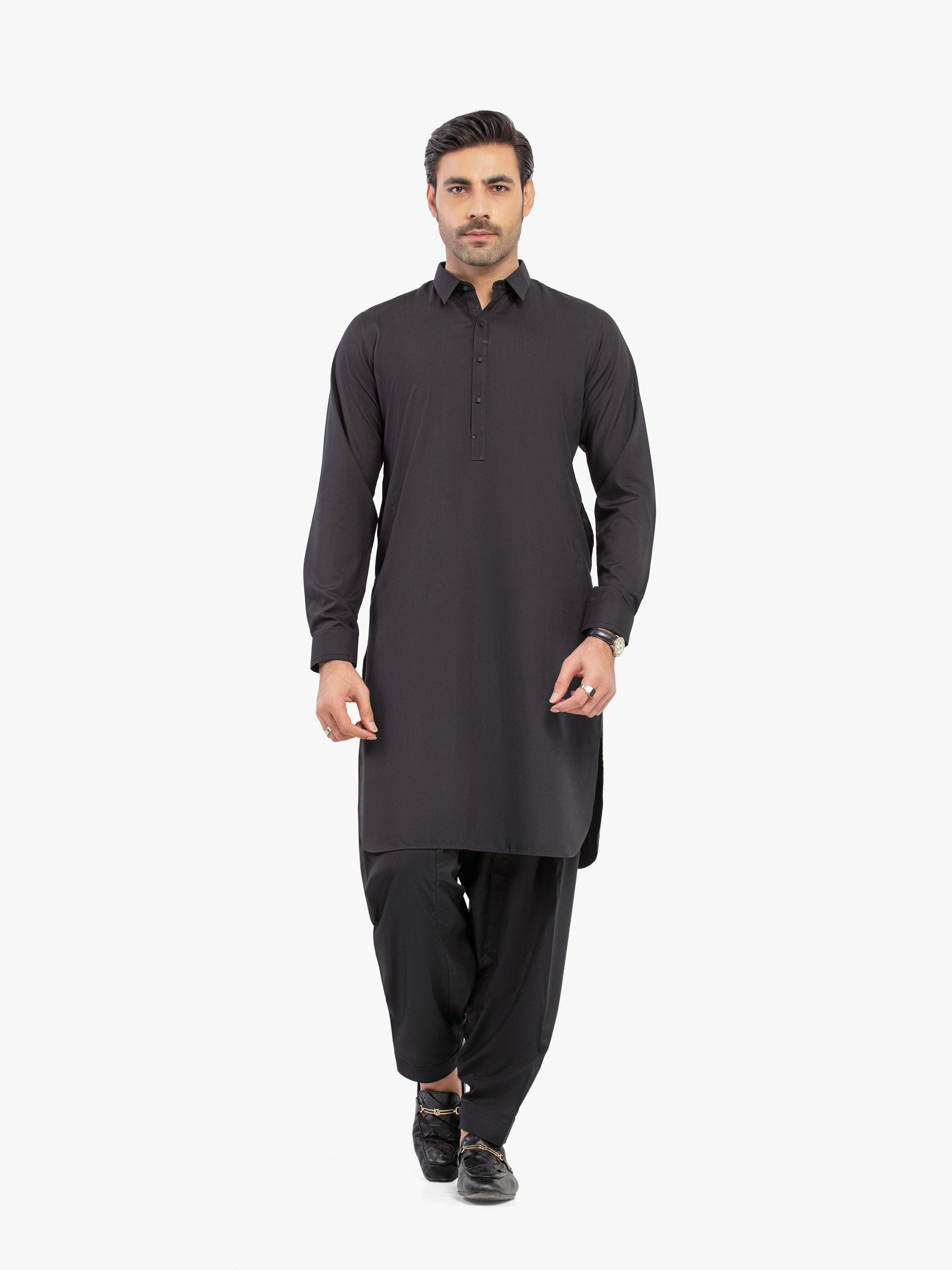 Men's Black Shalwar Kameez - EMTKST5-99601
