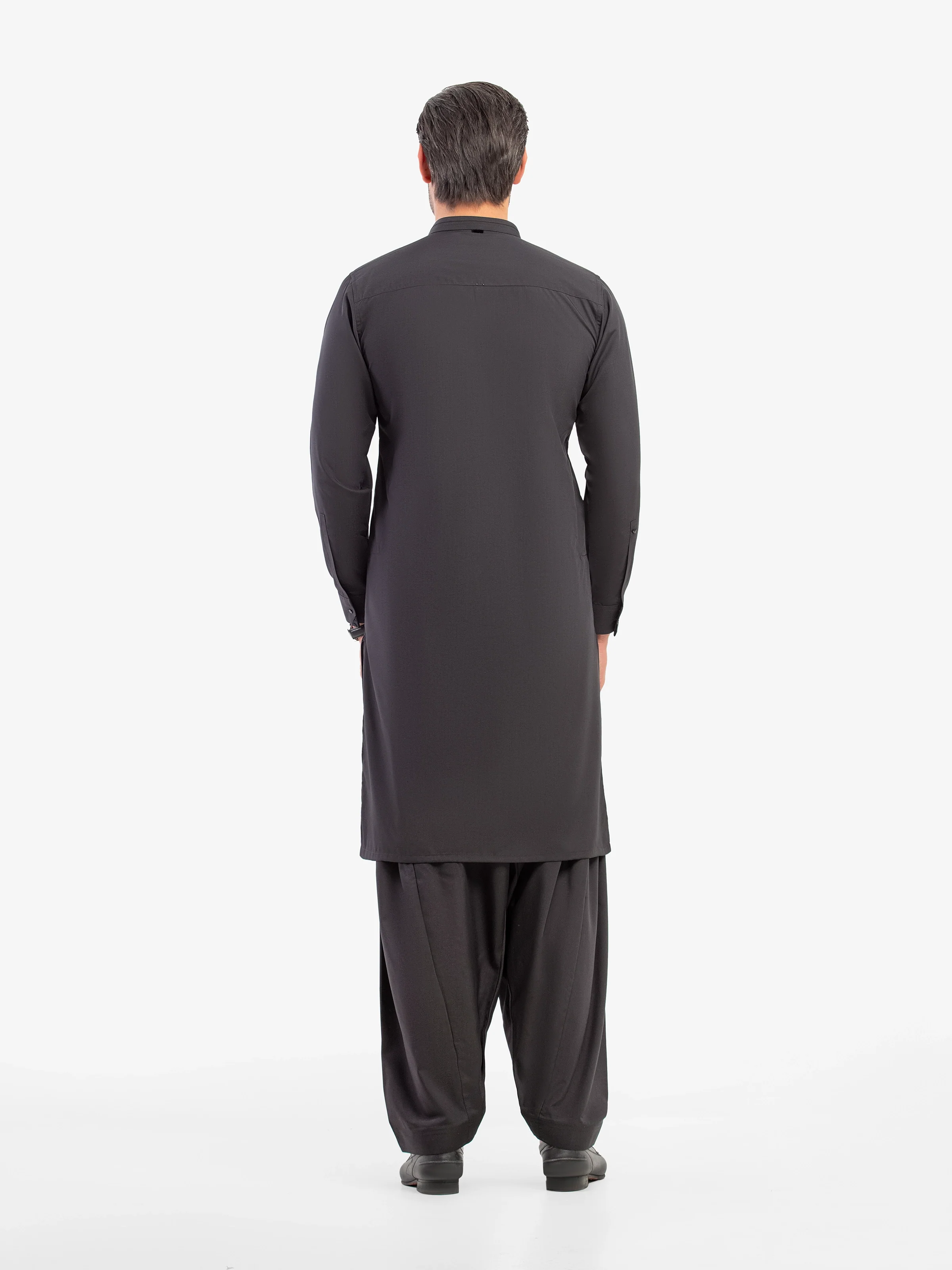 Men's Black Shalwar Kameez - EMTKST5-99615 - Image 5