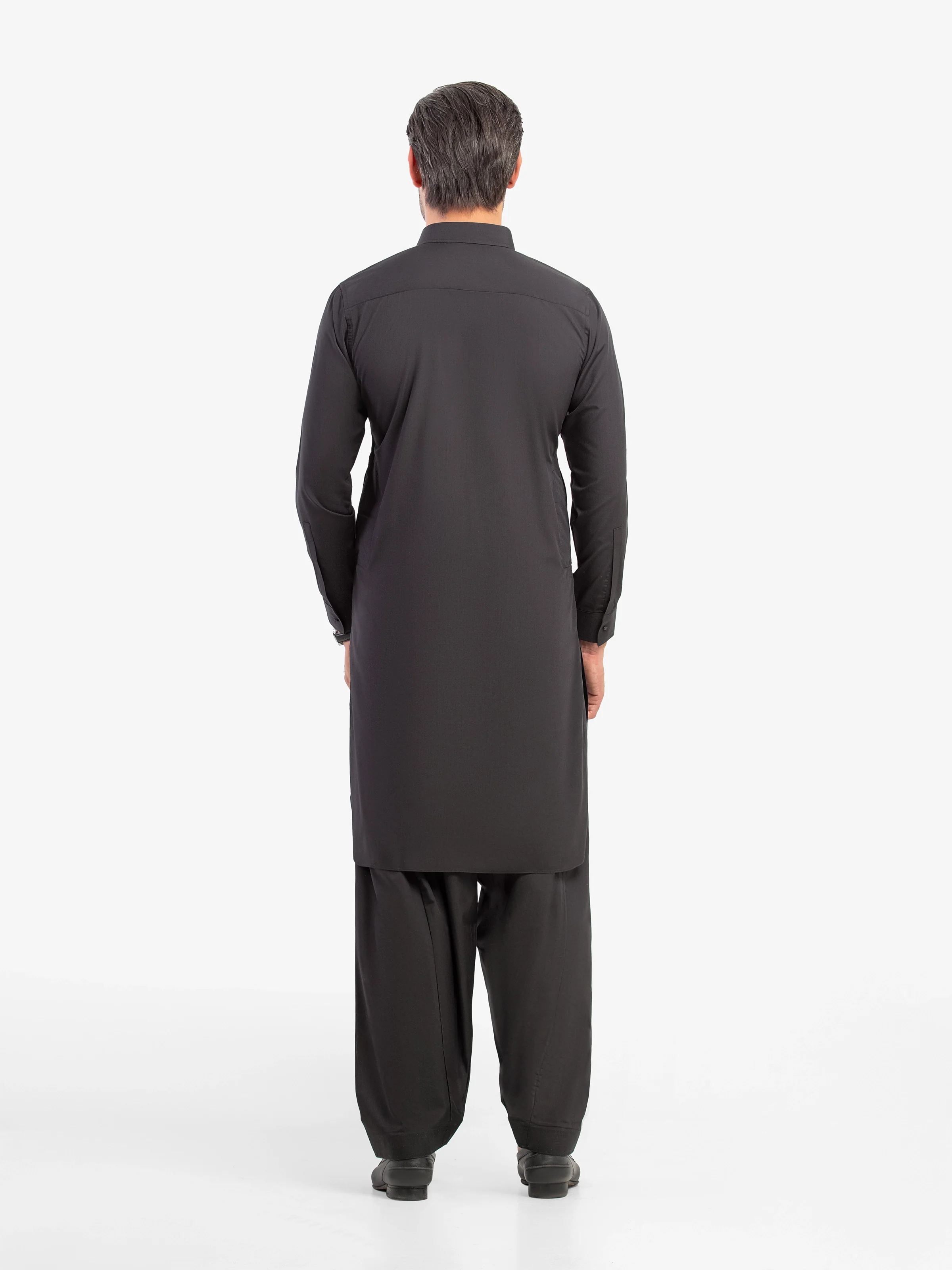 Men's Black Shalwar Kameez - EMTKST5-99618 - Image 5