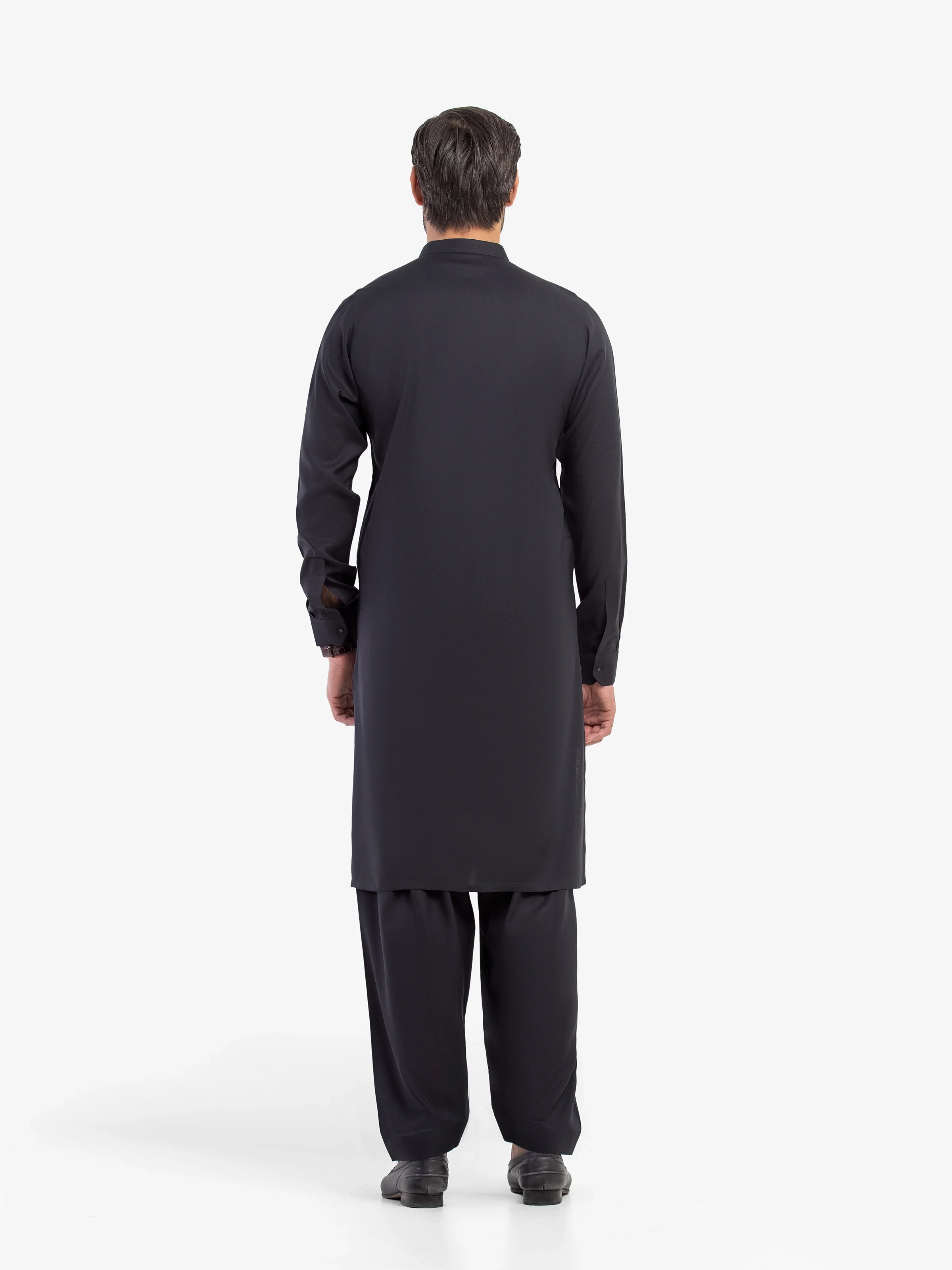 Men's Black Shalwar Kameez - EMTKST5-99627 - Image 5