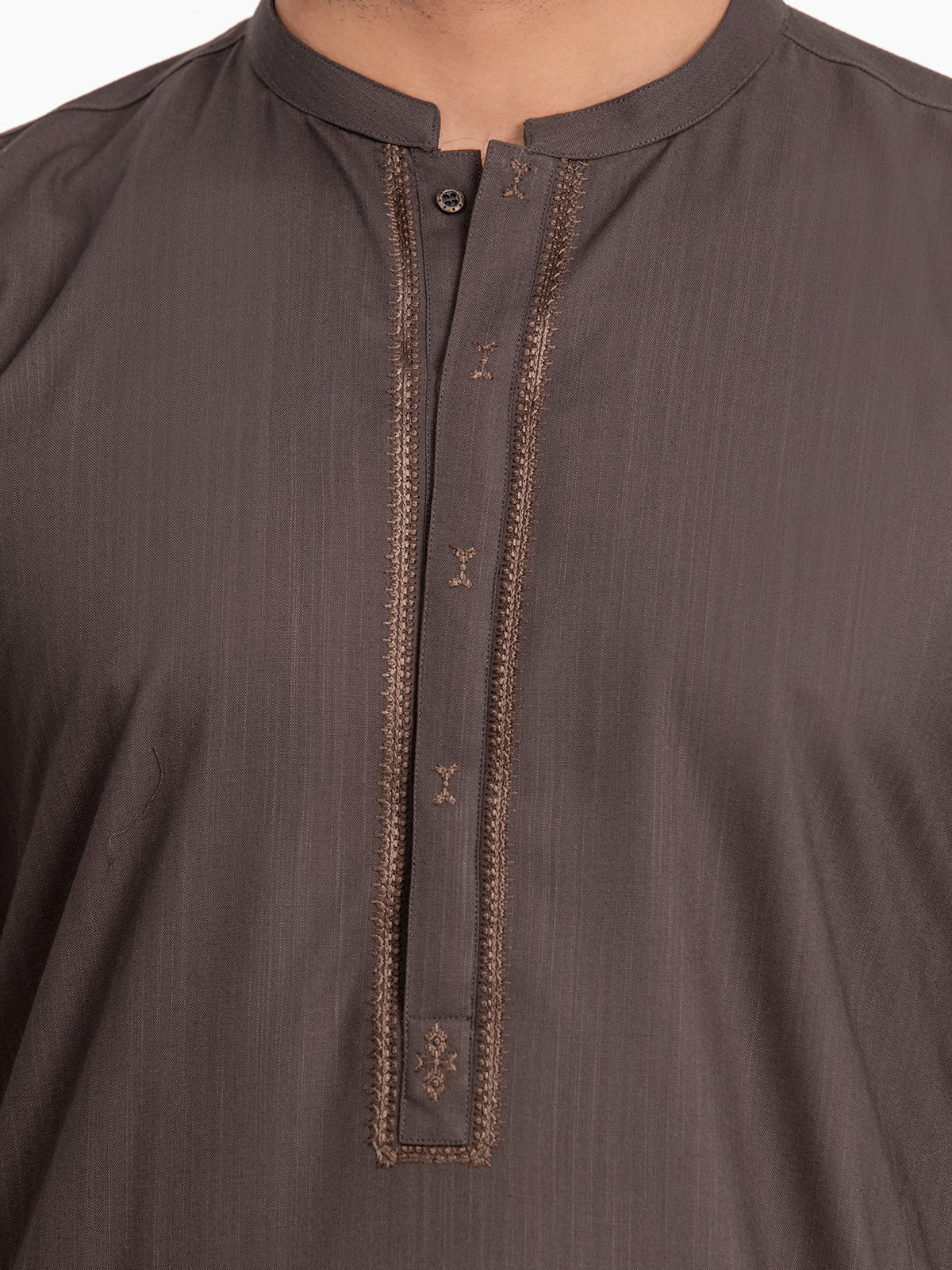 Men's Black Olive Shalwar Kameez - EMTKST24-020 - Image 4