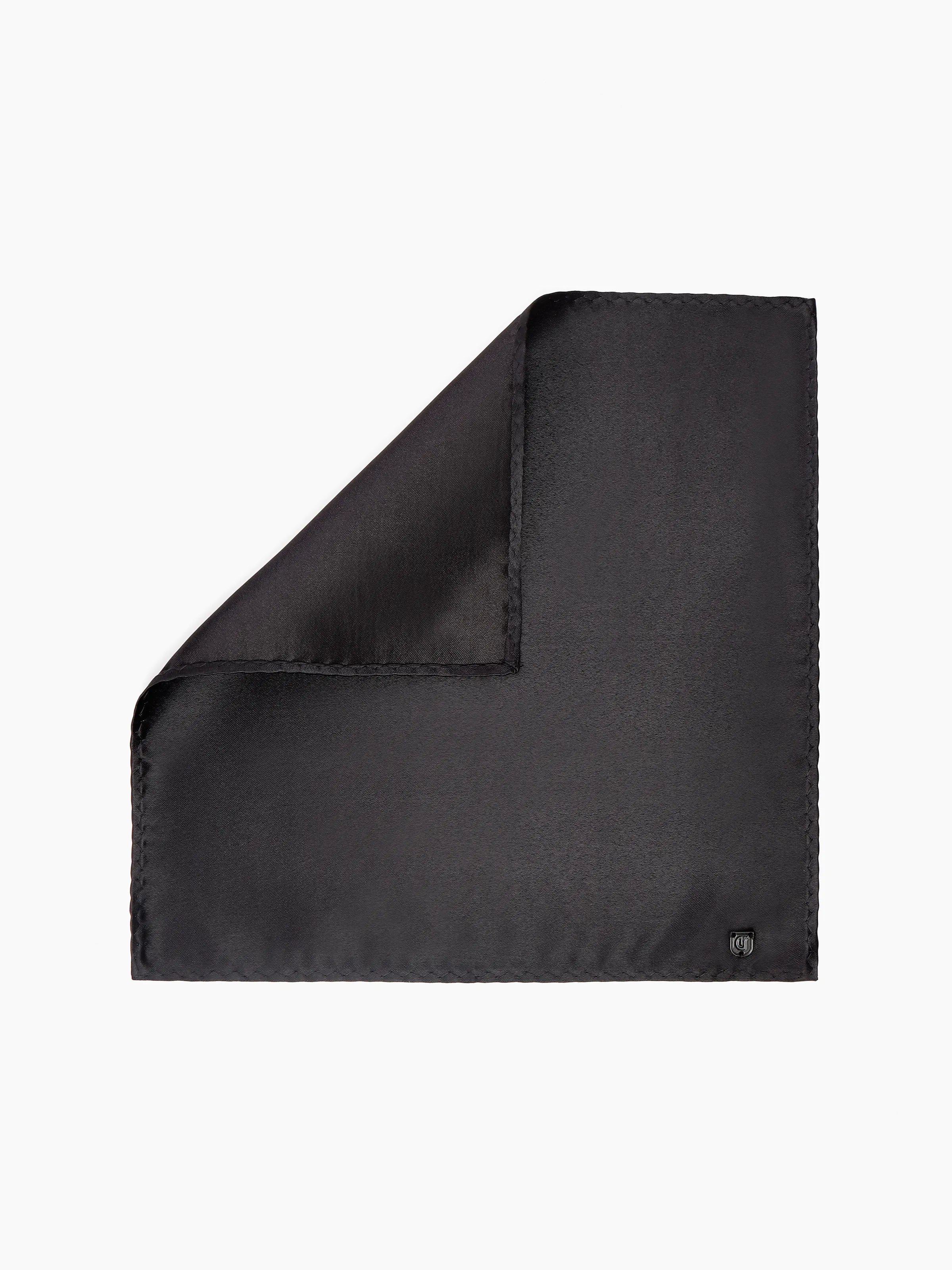 Men's Black Pocket Square - EAMPS6-008 - Image 2