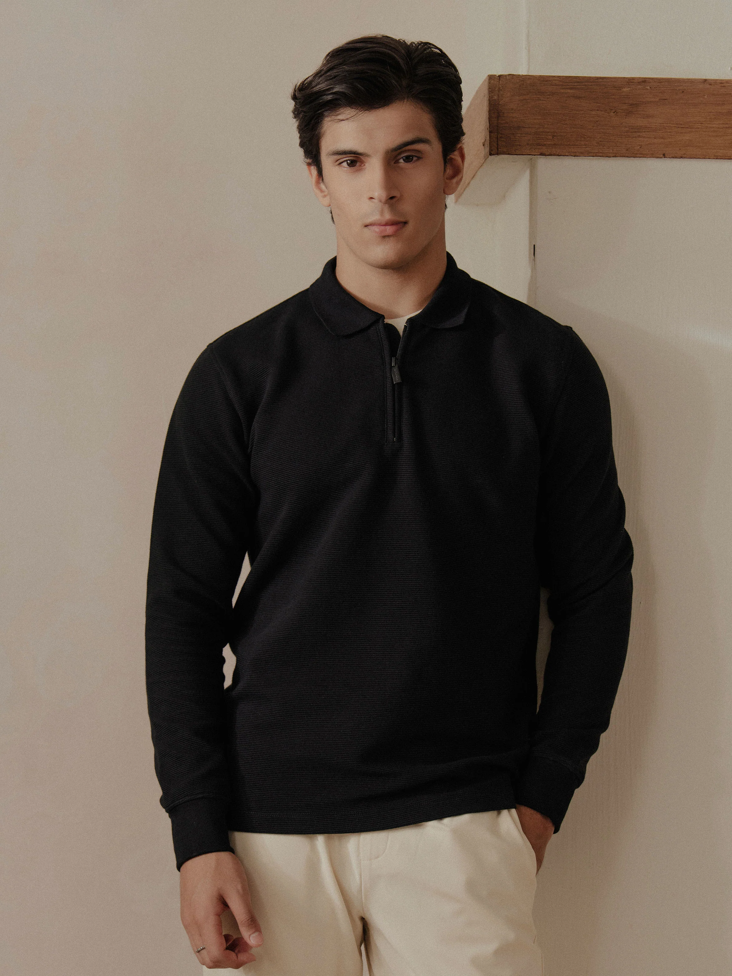 Men's Black Polo Shirt - EMTPFS5-007 - Image 2