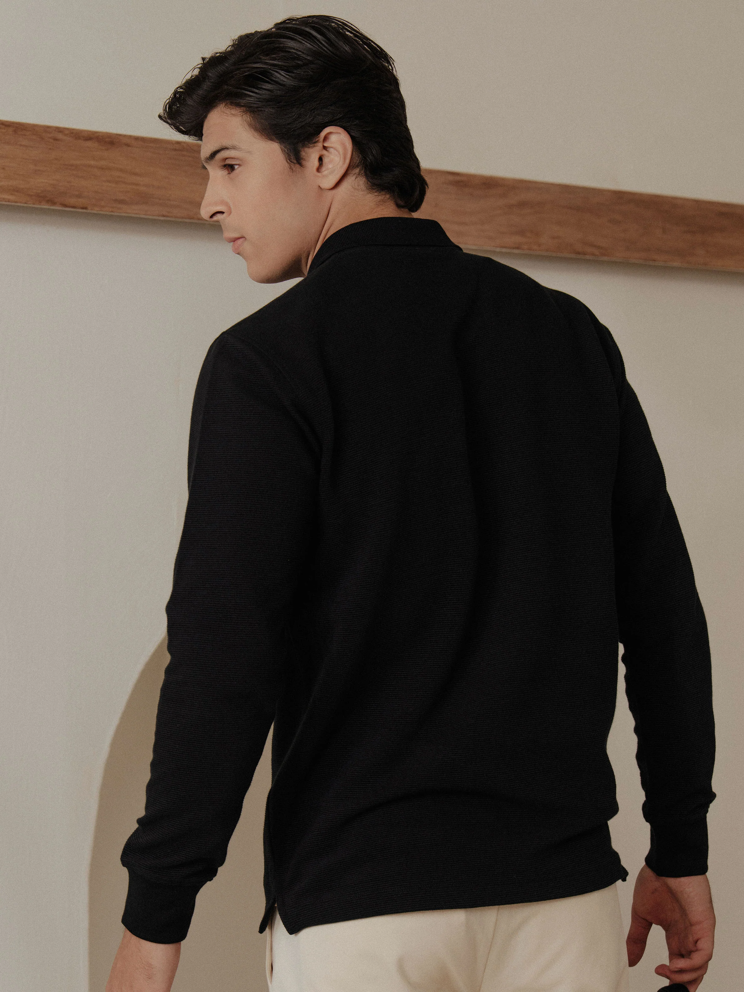 Men's Black Polo Shirt - EMTPFS5-007 - Image 6
