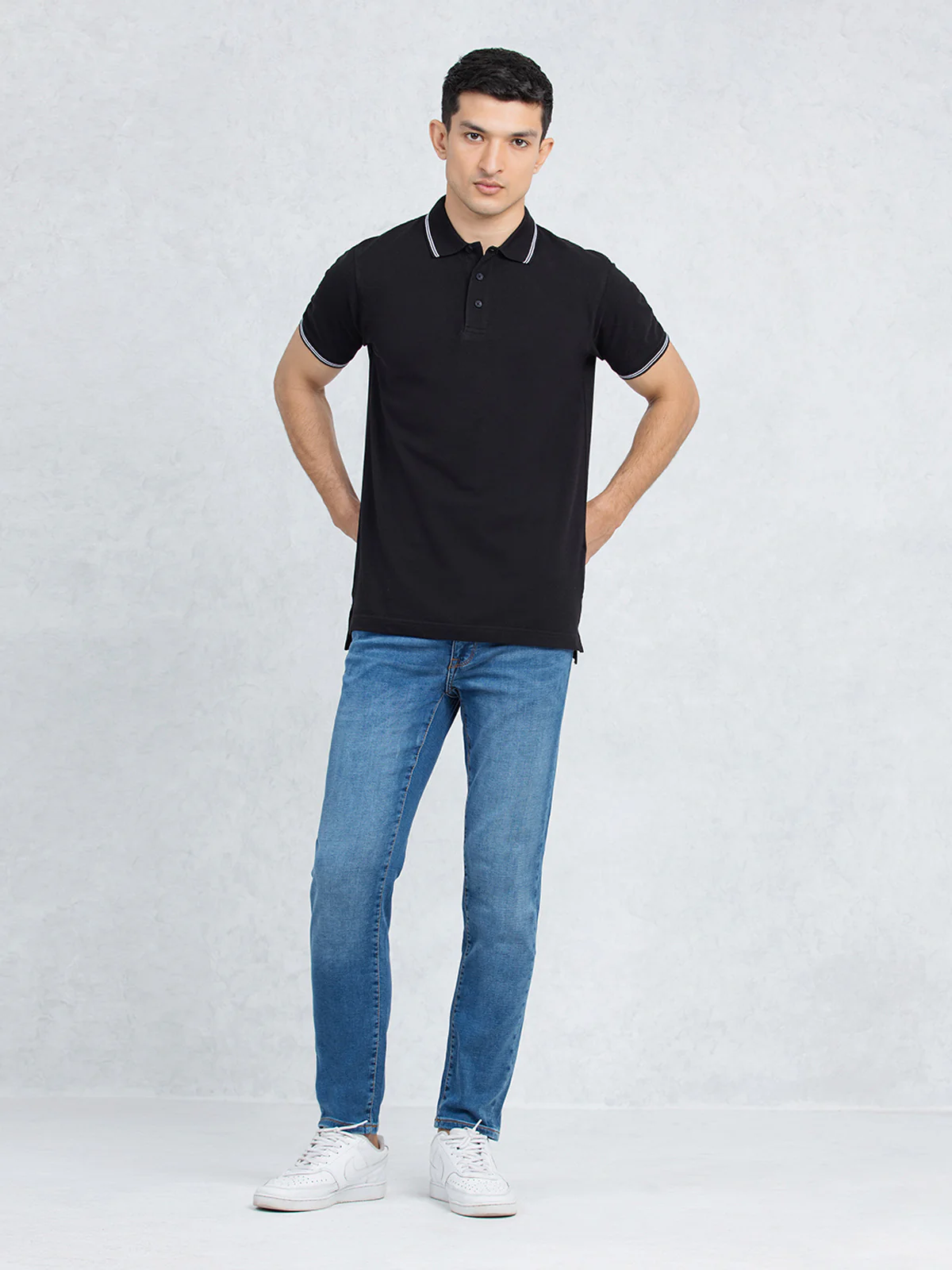 Men's Black Polo Shirt - EMTPS23-031 - Image 2