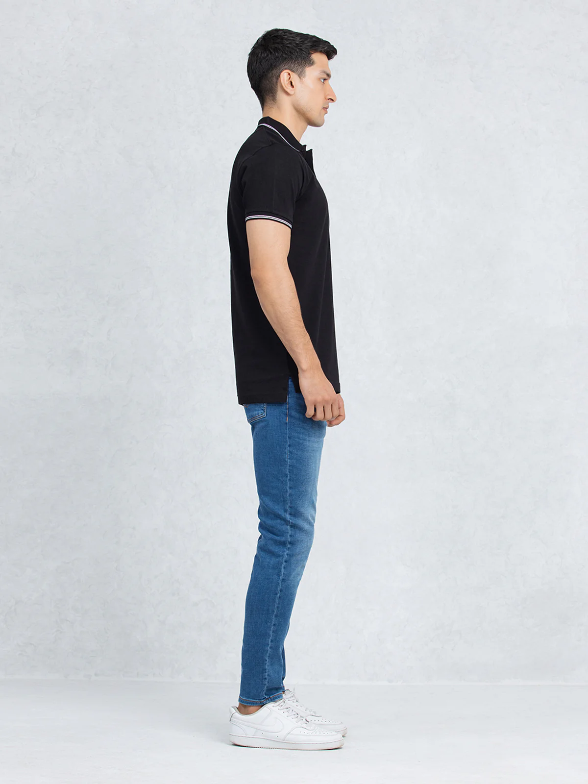 Men's Black Polo Shirt - EMTPS23-031 - Image 3
