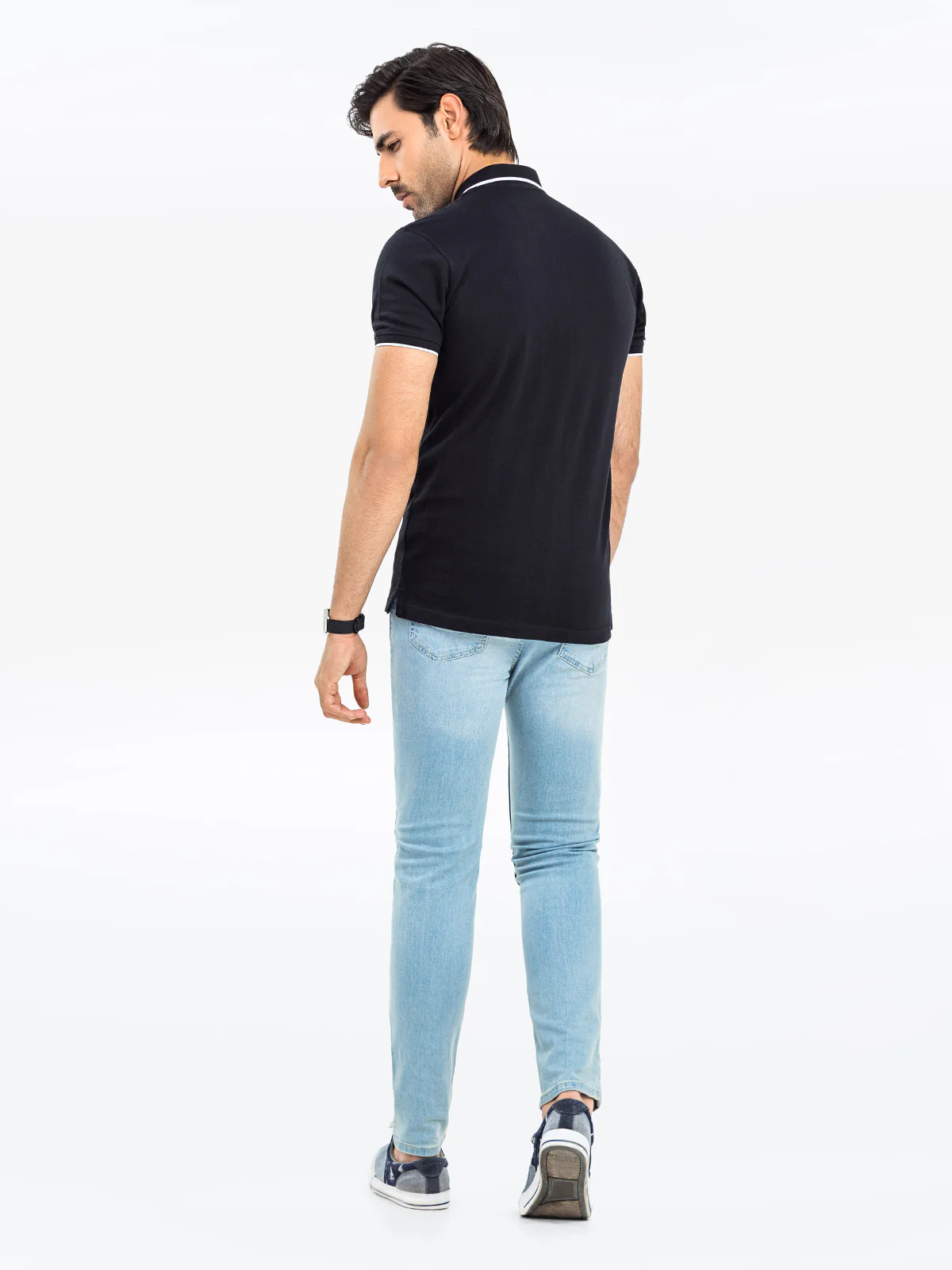 Men's Black Polo Shirt - EMTPS24-024 - Image 3