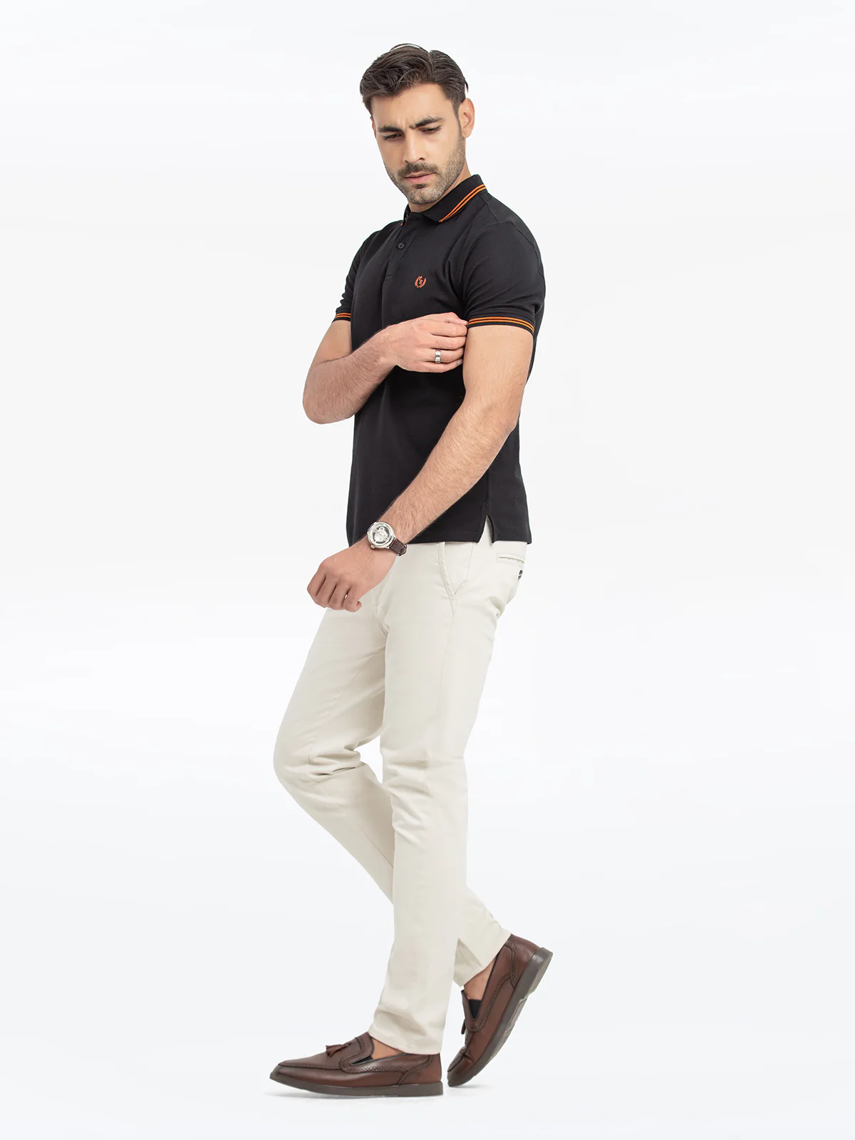 Men's Black Polo Shirt - EMTPS24-032 - Image 4