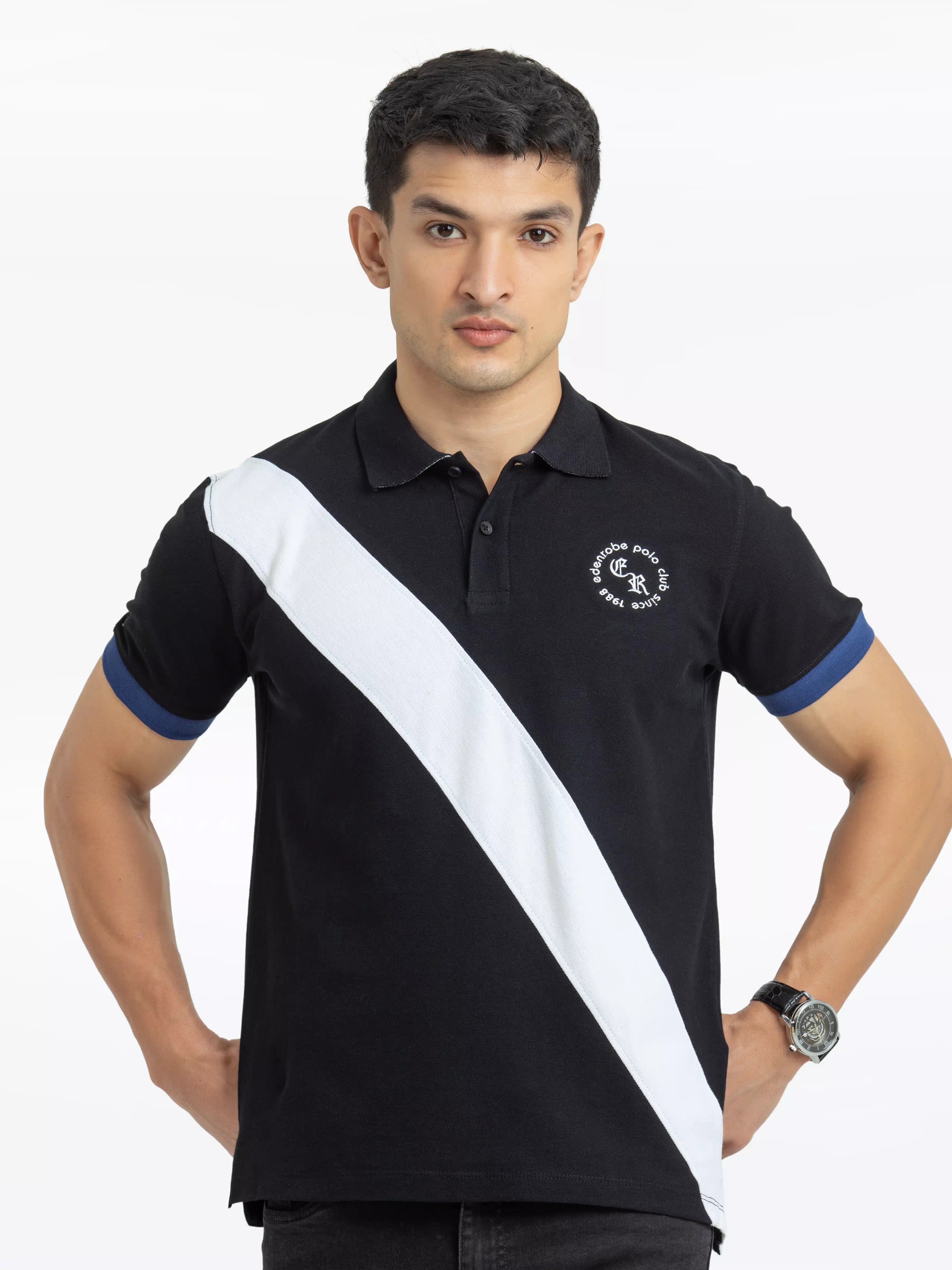 Men's Black Polo Shirt - EMTPS24-048 - Image 2