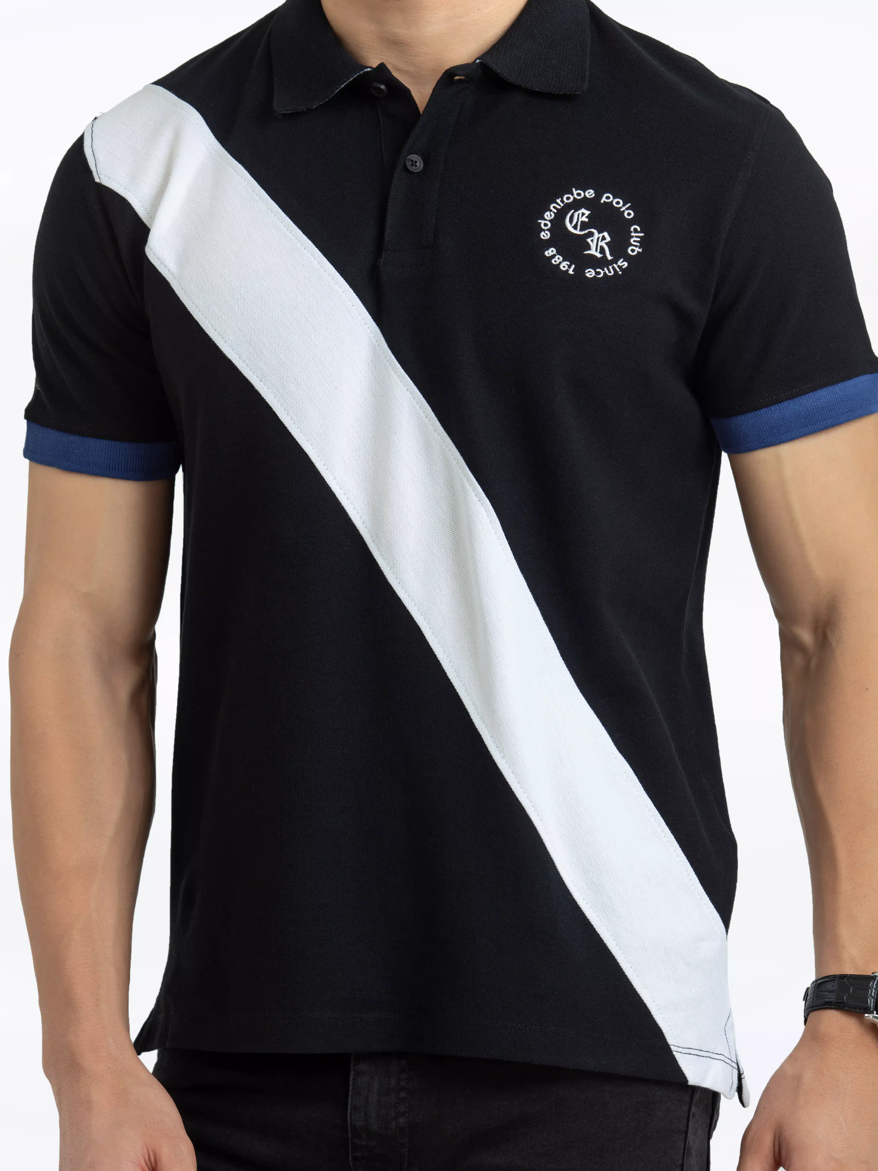 Men's Black Polo Shirt - EMTPS24-048 - Image 3