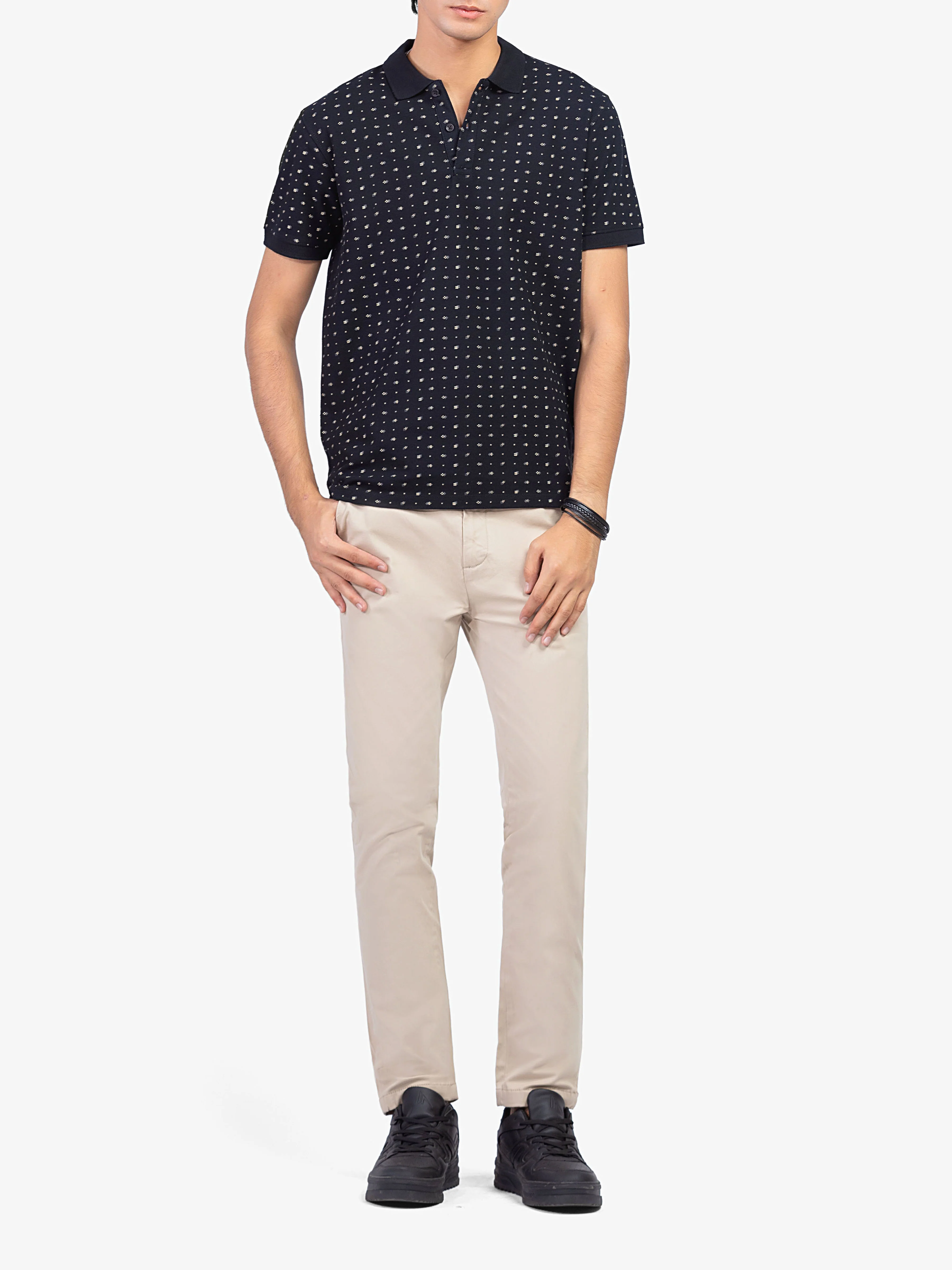 Men's Black Polo Shirt - EMTPS5-013 - Image 2