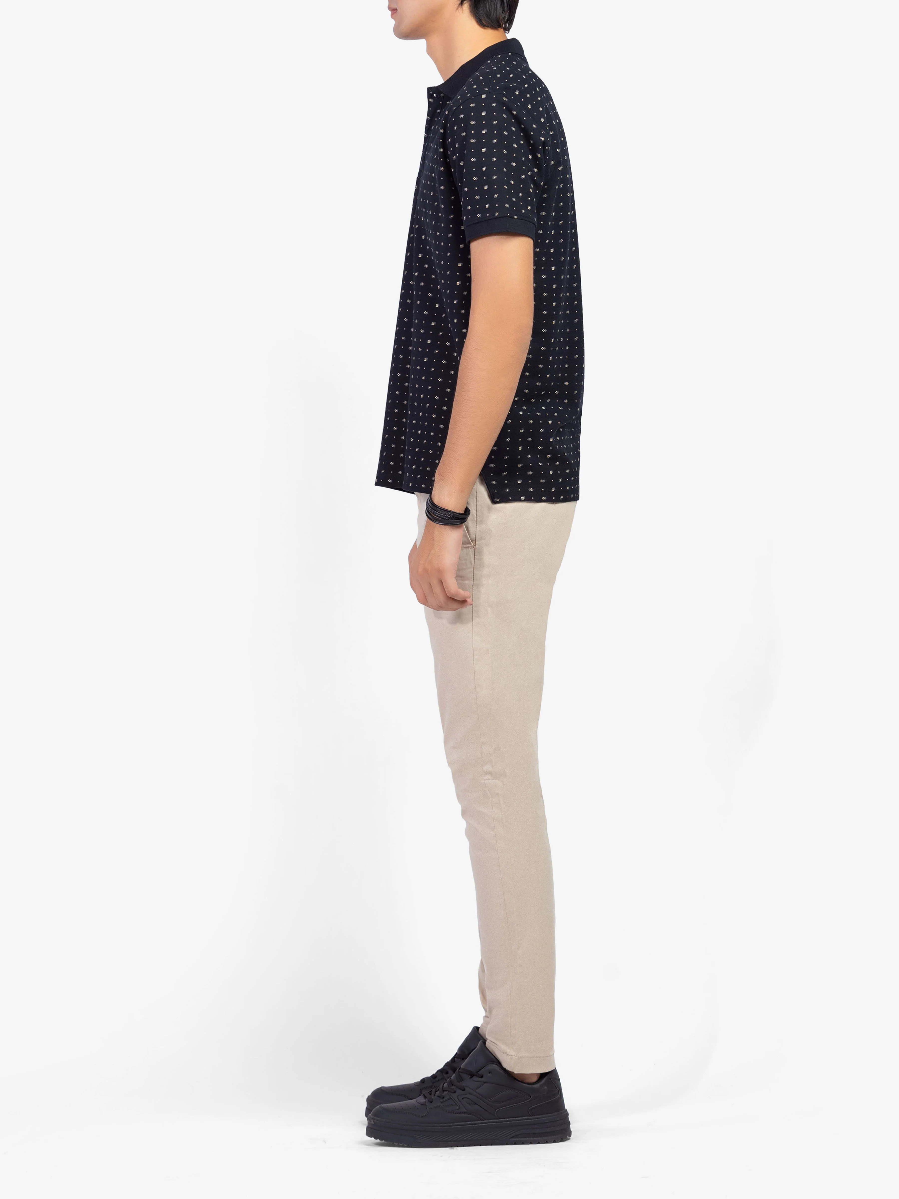 Men's Black Polo Shirt - EMTPS5-013 - Image 4