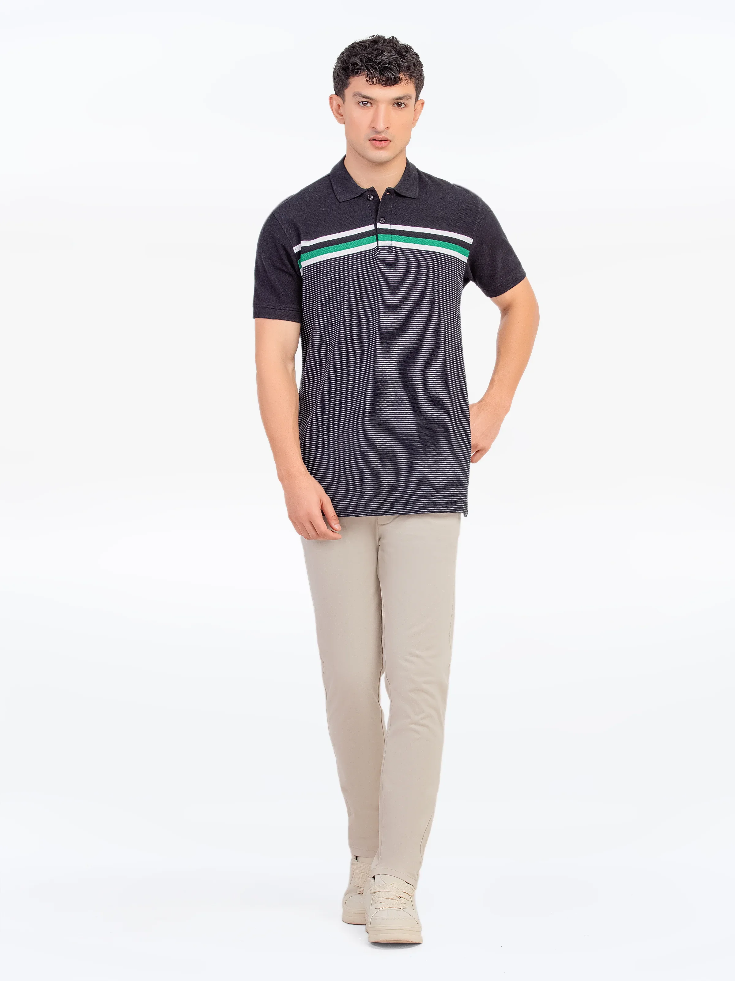 Men's Black Polo Shirt - EMTPS5-029 - Image 2