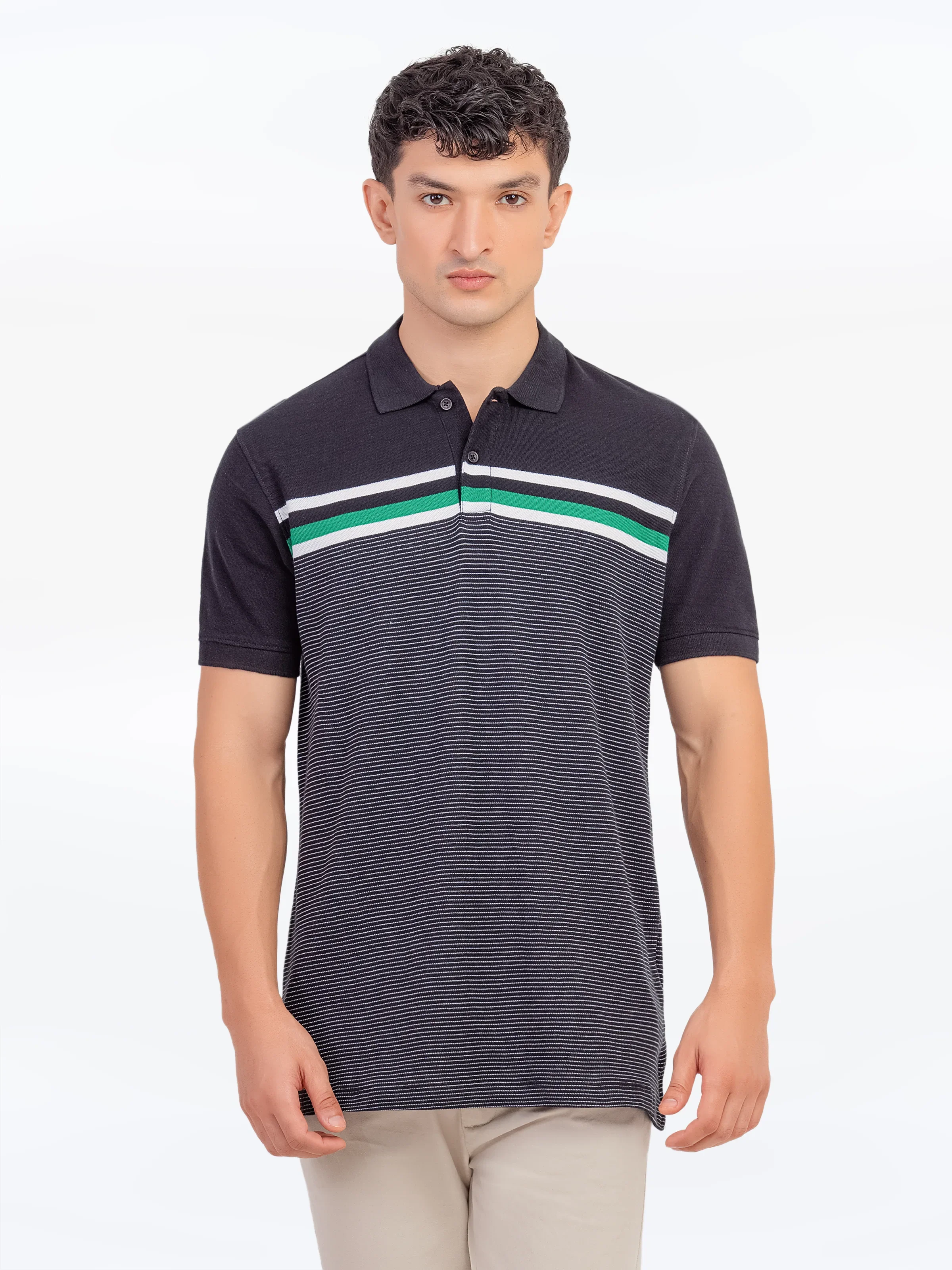Men's Black Polo Shirt - EMTPS5-029 - Image 3