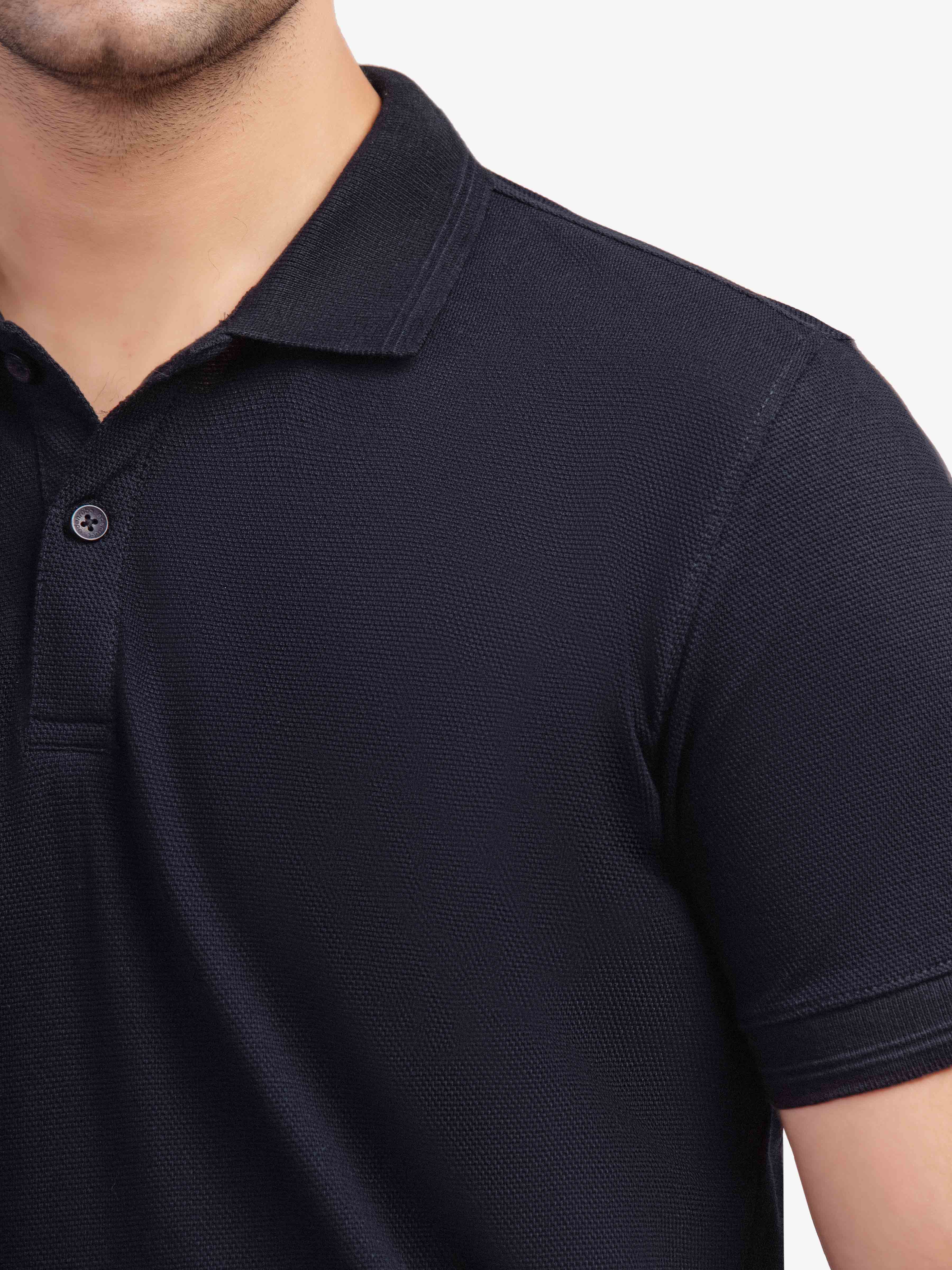 Men's Black Polo Shirt - EMTPS5-032 - Image 3