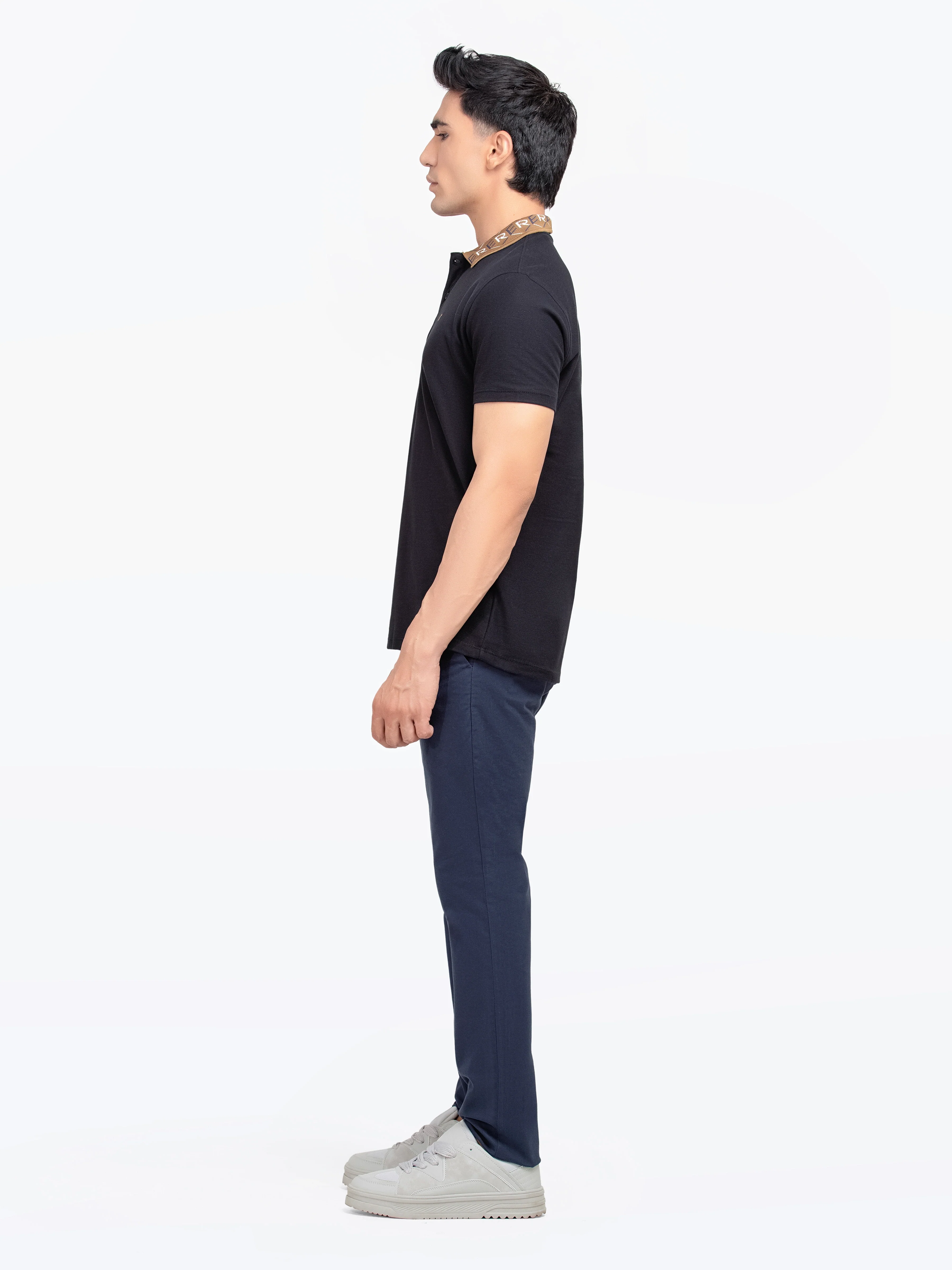 Men's Black Polo Shirt - EMTPS5-037 - Image 4