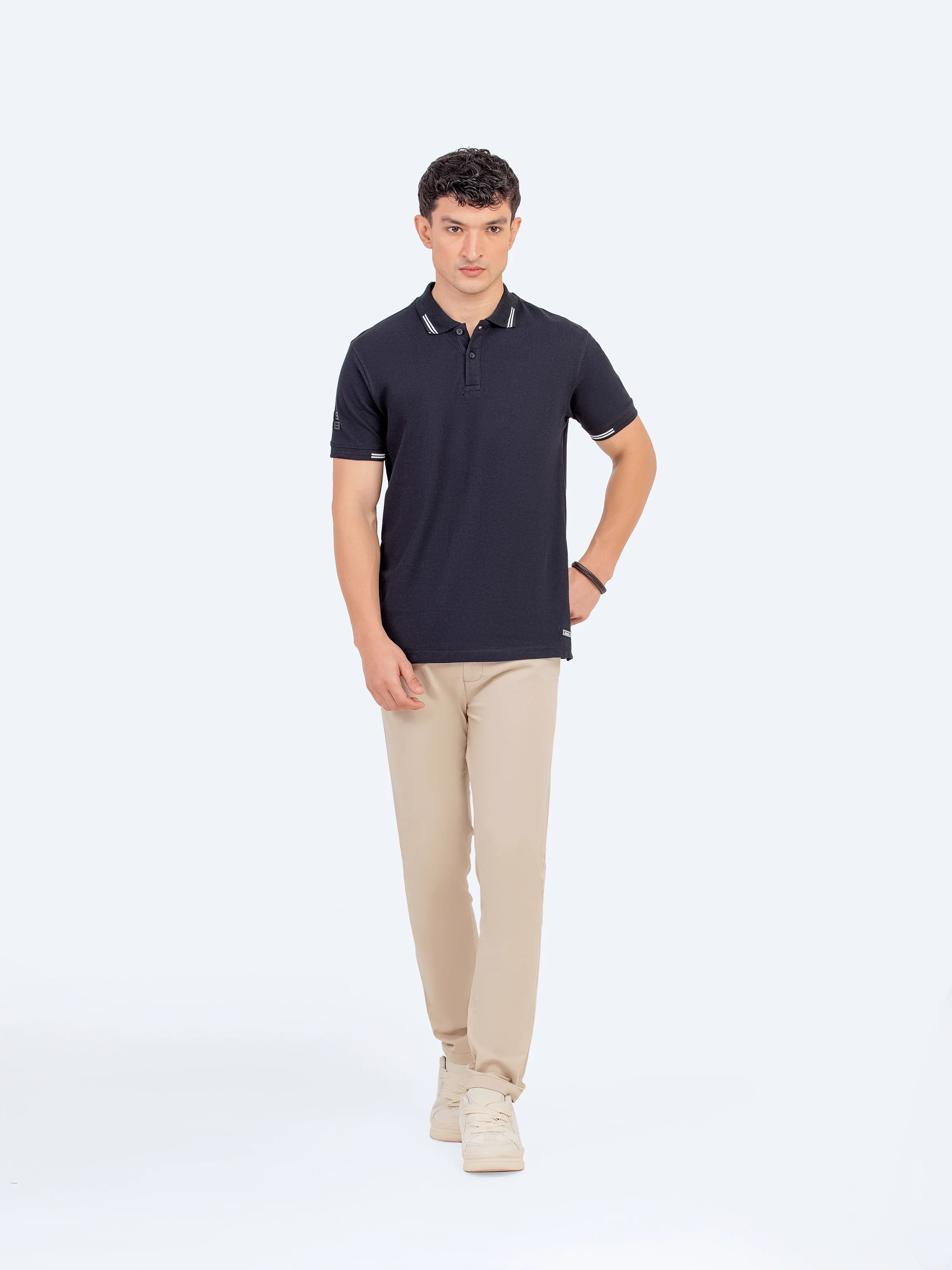 Men's Black Polo Shirt - EMTPS5-045 - Image 2