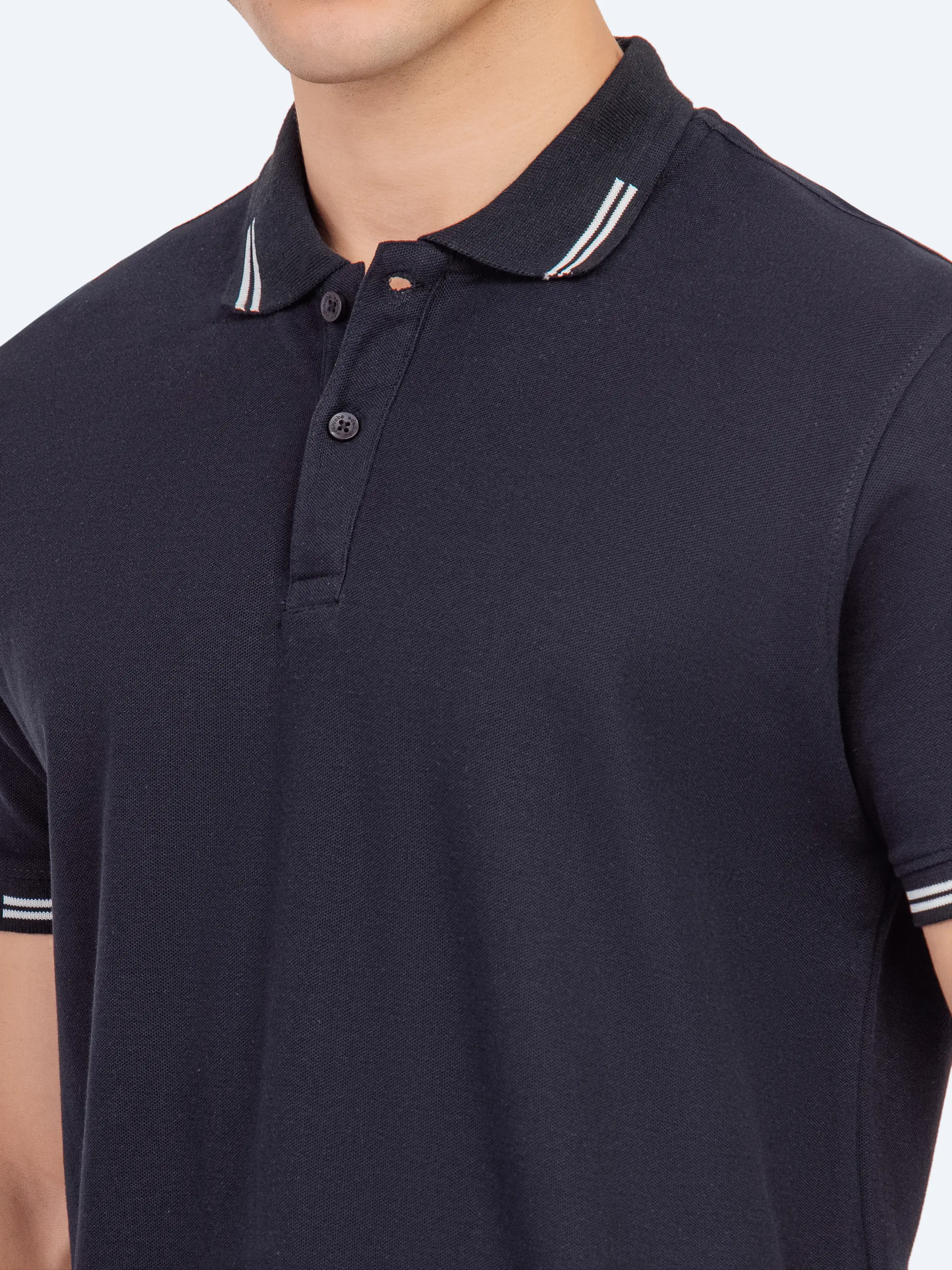 Men's Black Polo Shirt - EMTPS5-045 - Image 3