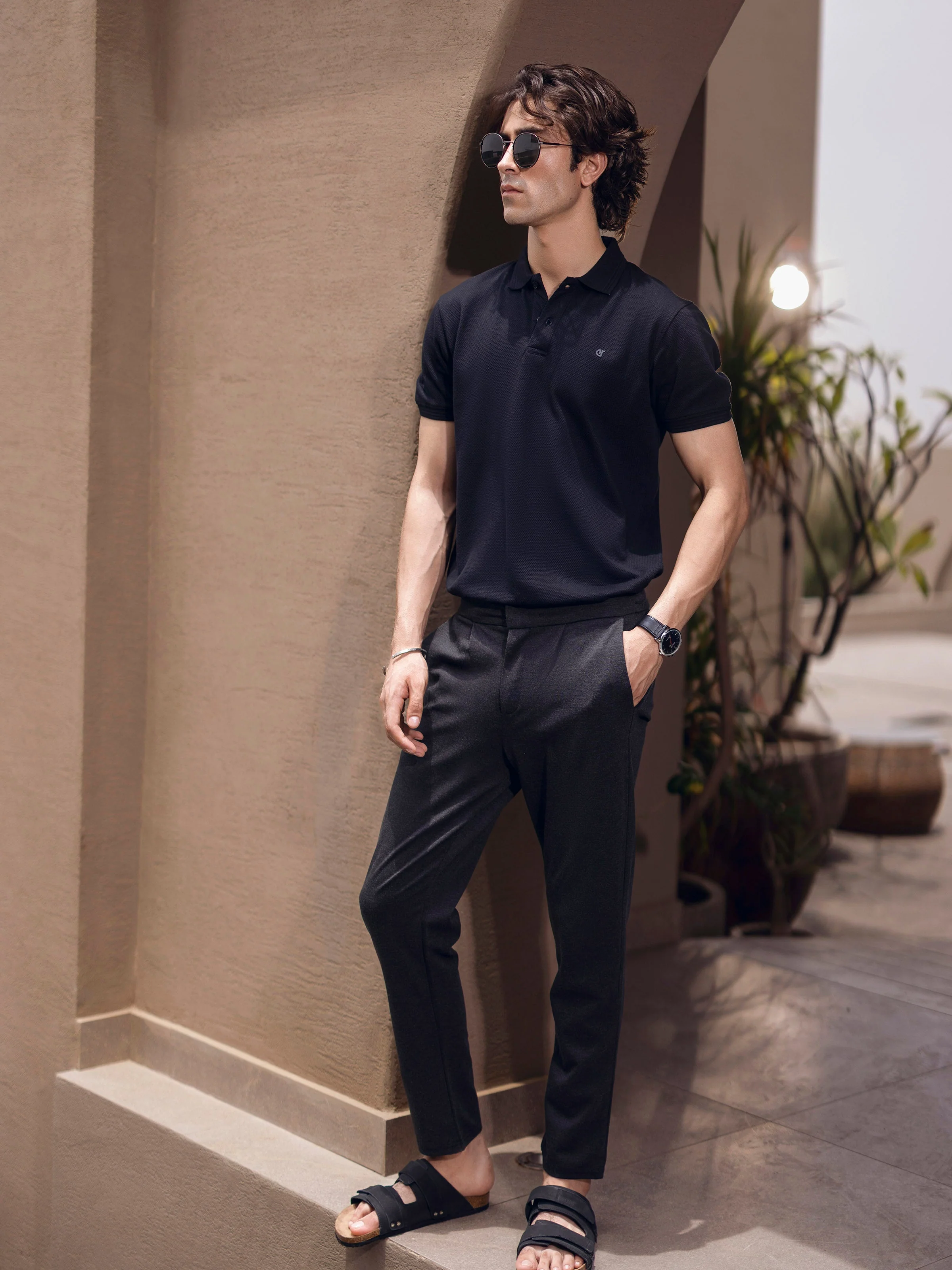 Men's Black Polo Shirt - EMTPS5-061 - Image 5