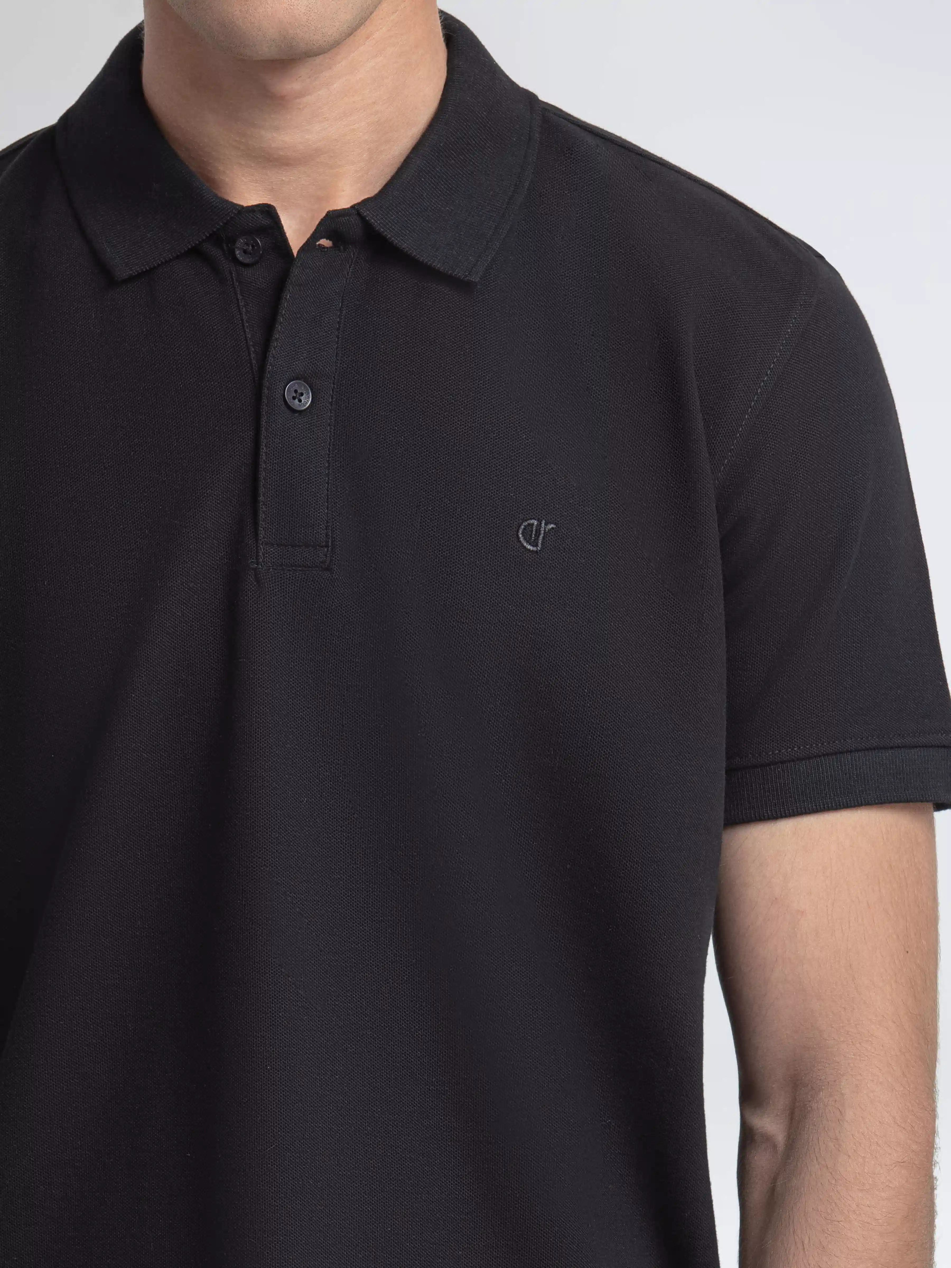 Men's Black Polo Shirt - EMTPS6-001 - Image 3