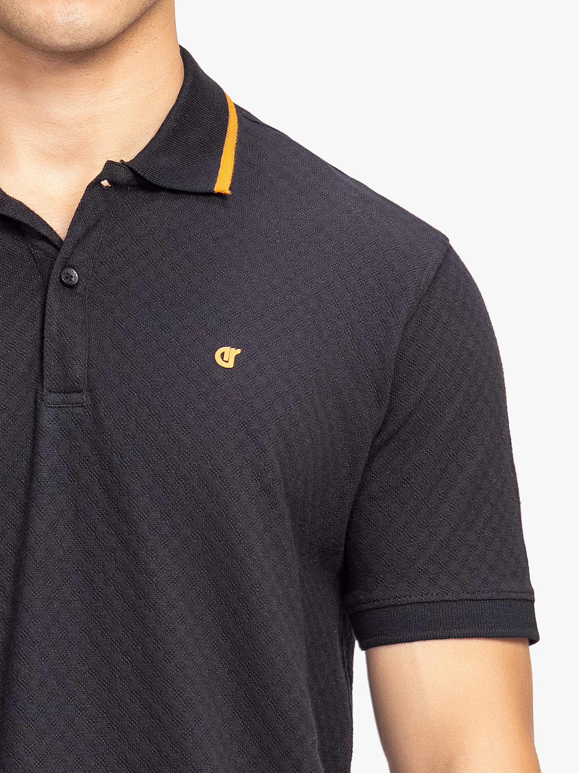 Men's Black Polo Shirt - EMTPS6-087 - Image 2