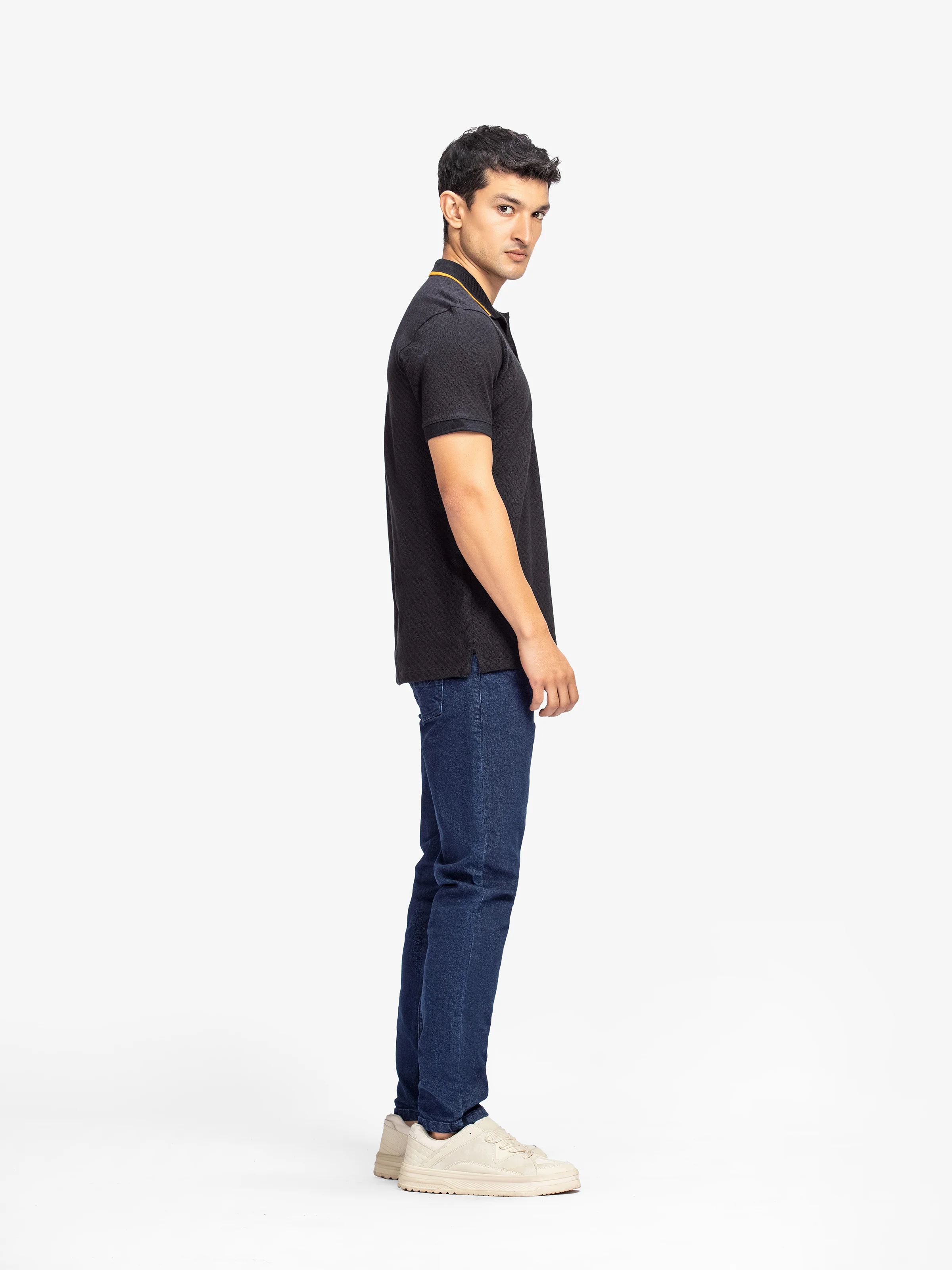 Men's Black Polo Shirt - EMTPS6-087 - Image 4