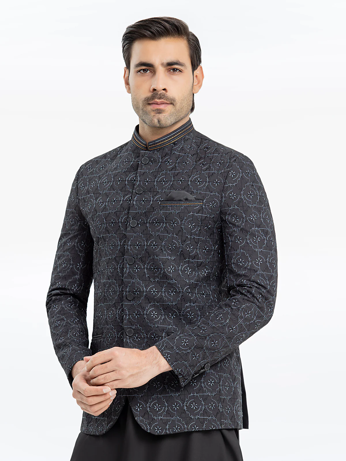 Men's Black Prince Coat - EMTPC22-011 - Image 2