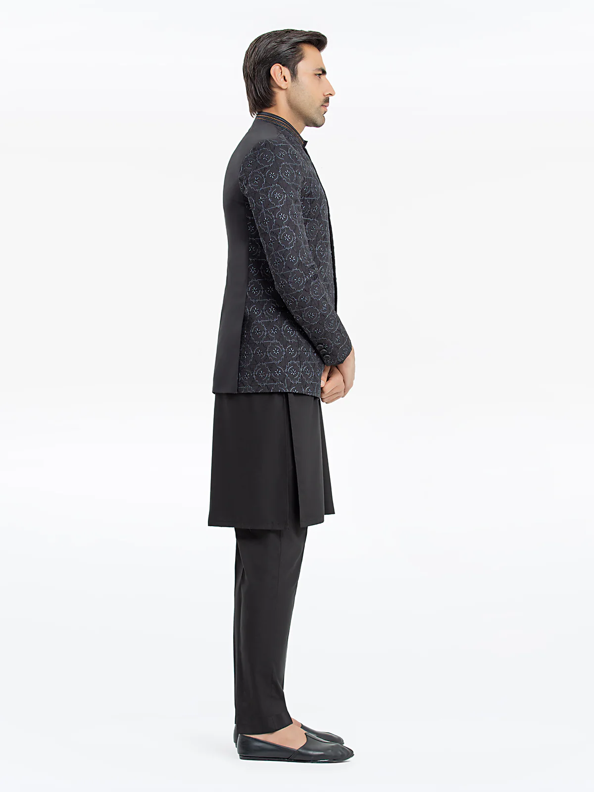 Men's Black Prince Coat - EMTPC22-011 - Image 4