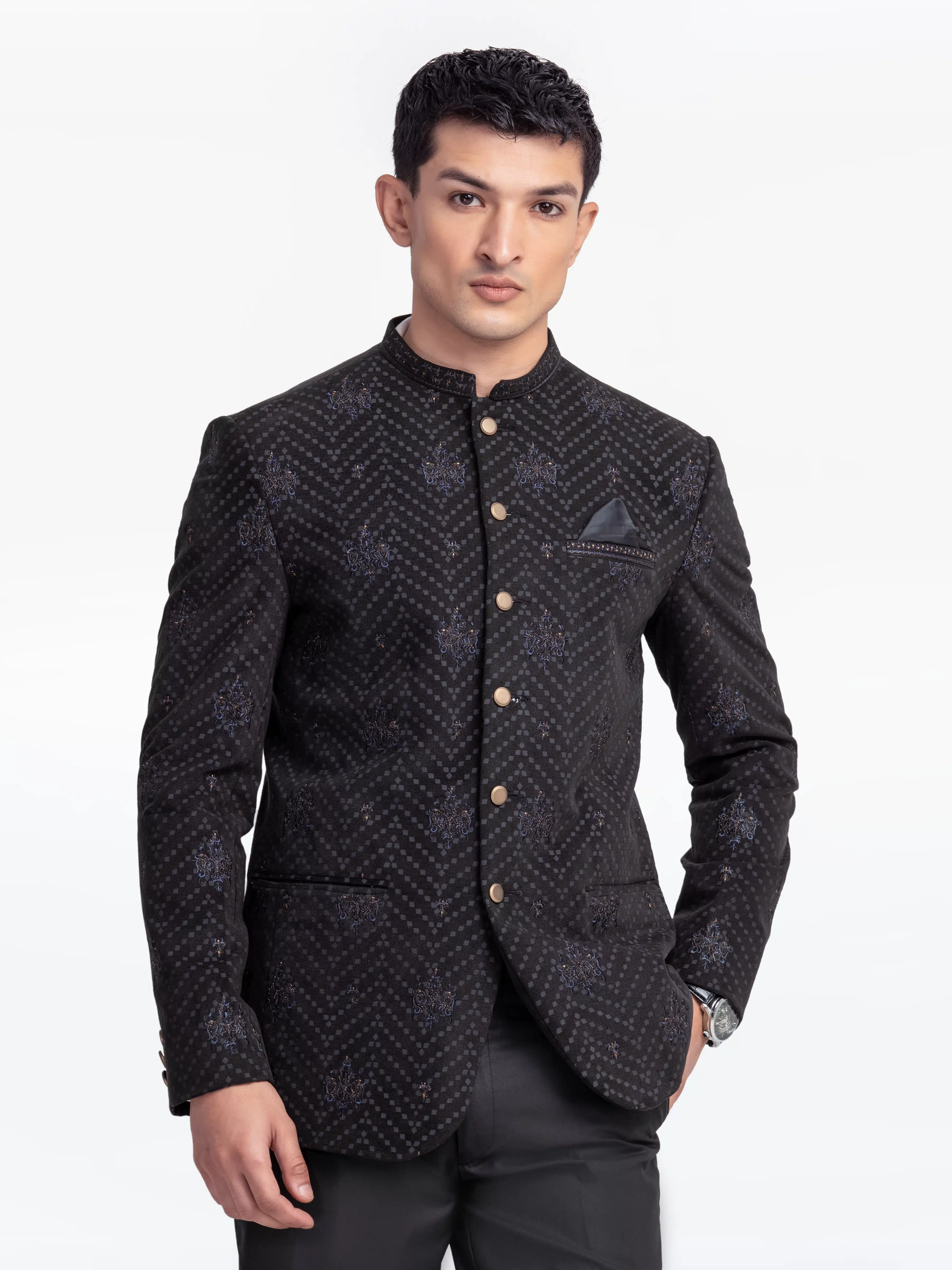 Men's Black Prince Coat - EMTPC24W-031 - Image 3