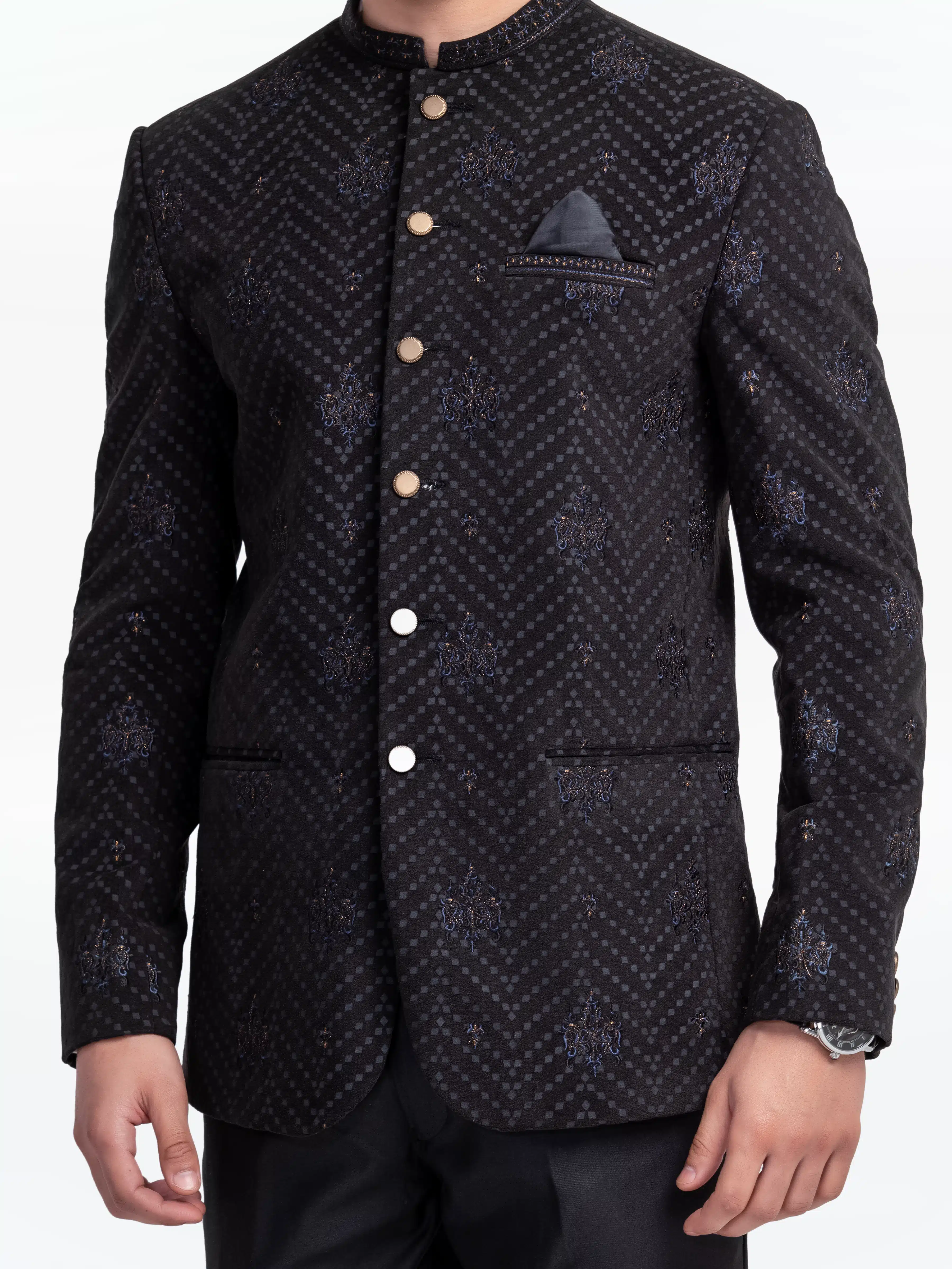 Men's Black Prince Coat - EMTPC24W-031 - Image 4