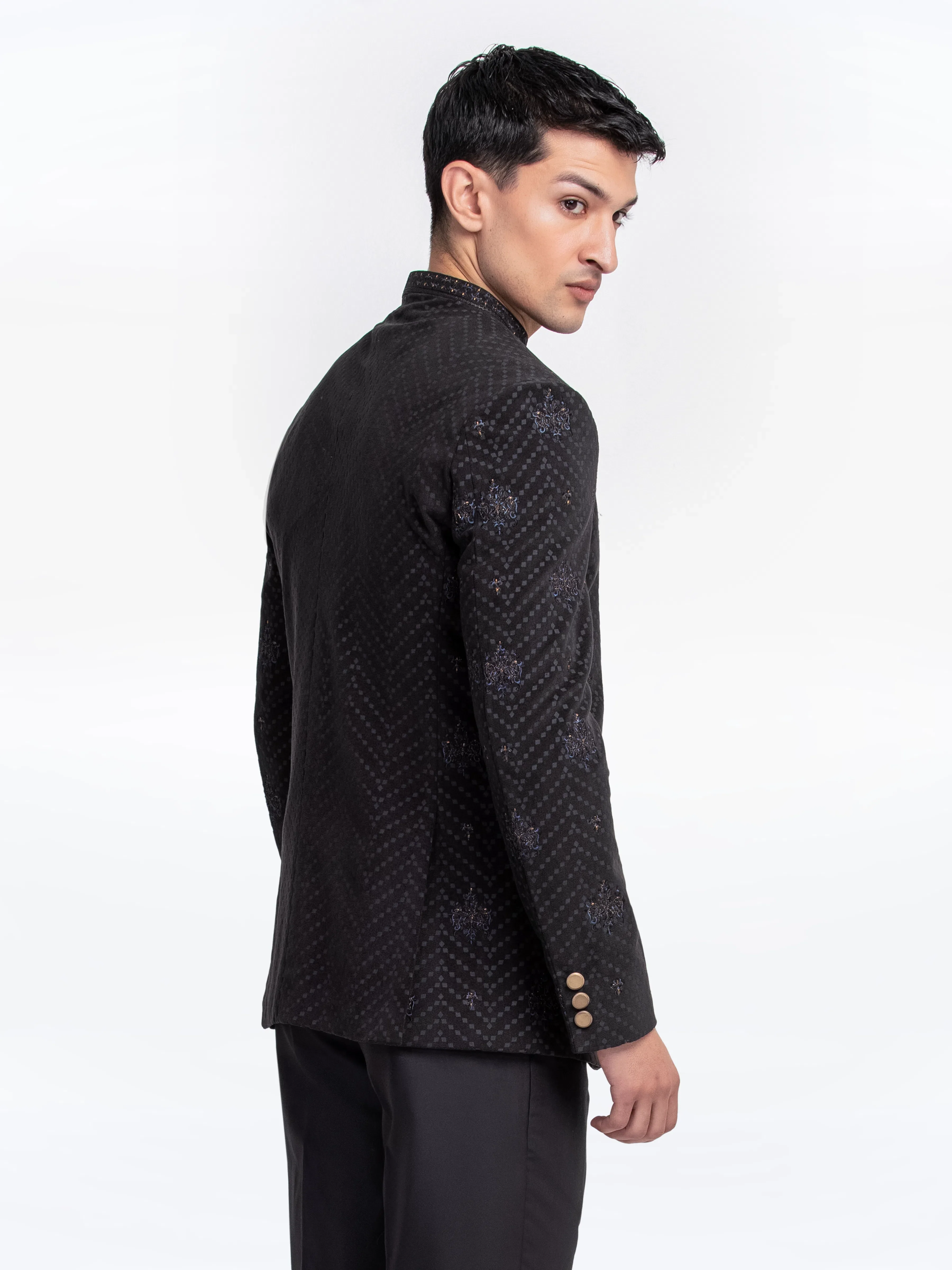 Men's Black Prince Coat - EMTPC24W-031 - Image 6