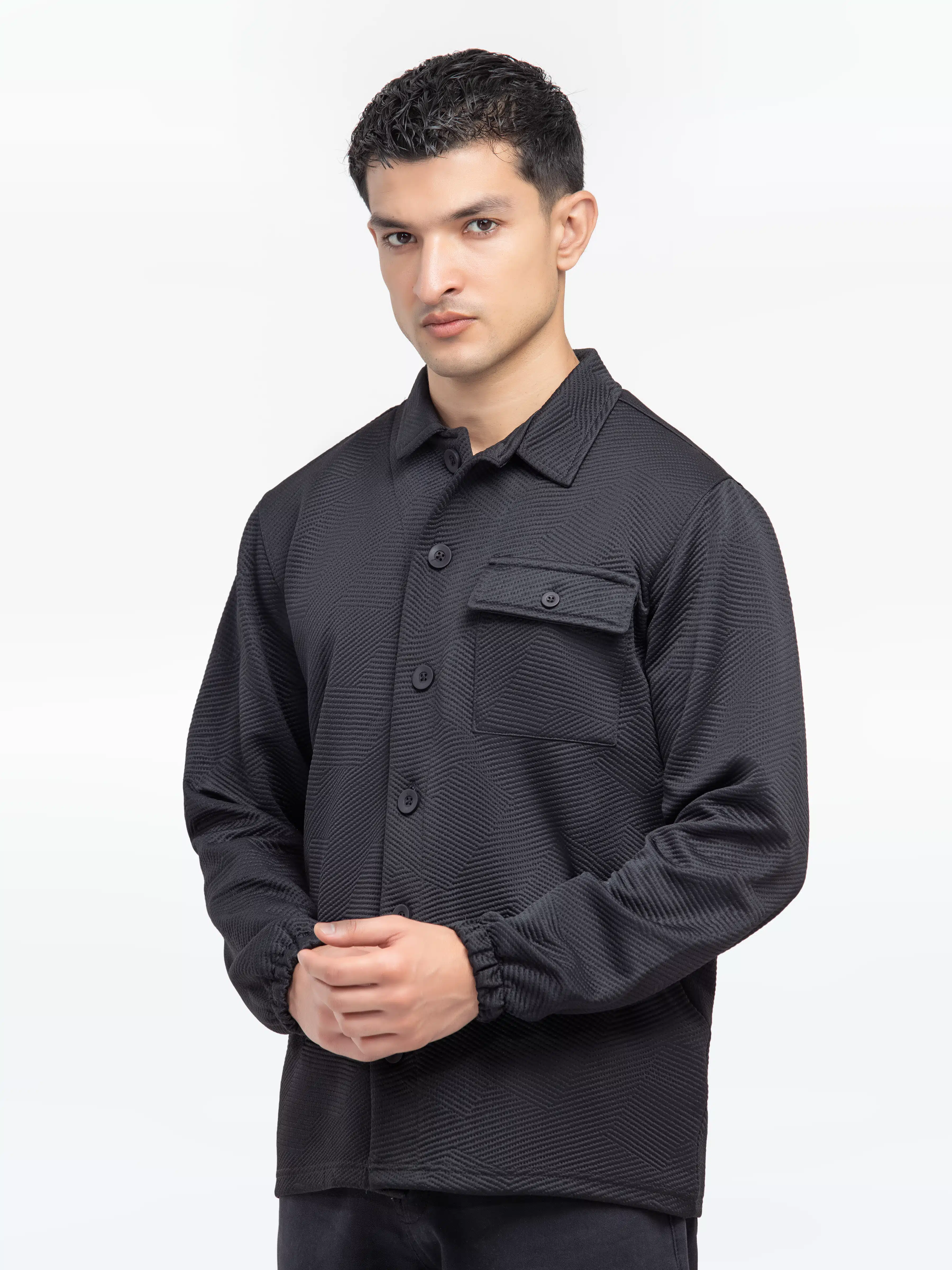 Men's Black Shacket - EMTJS24-001 - Image 3