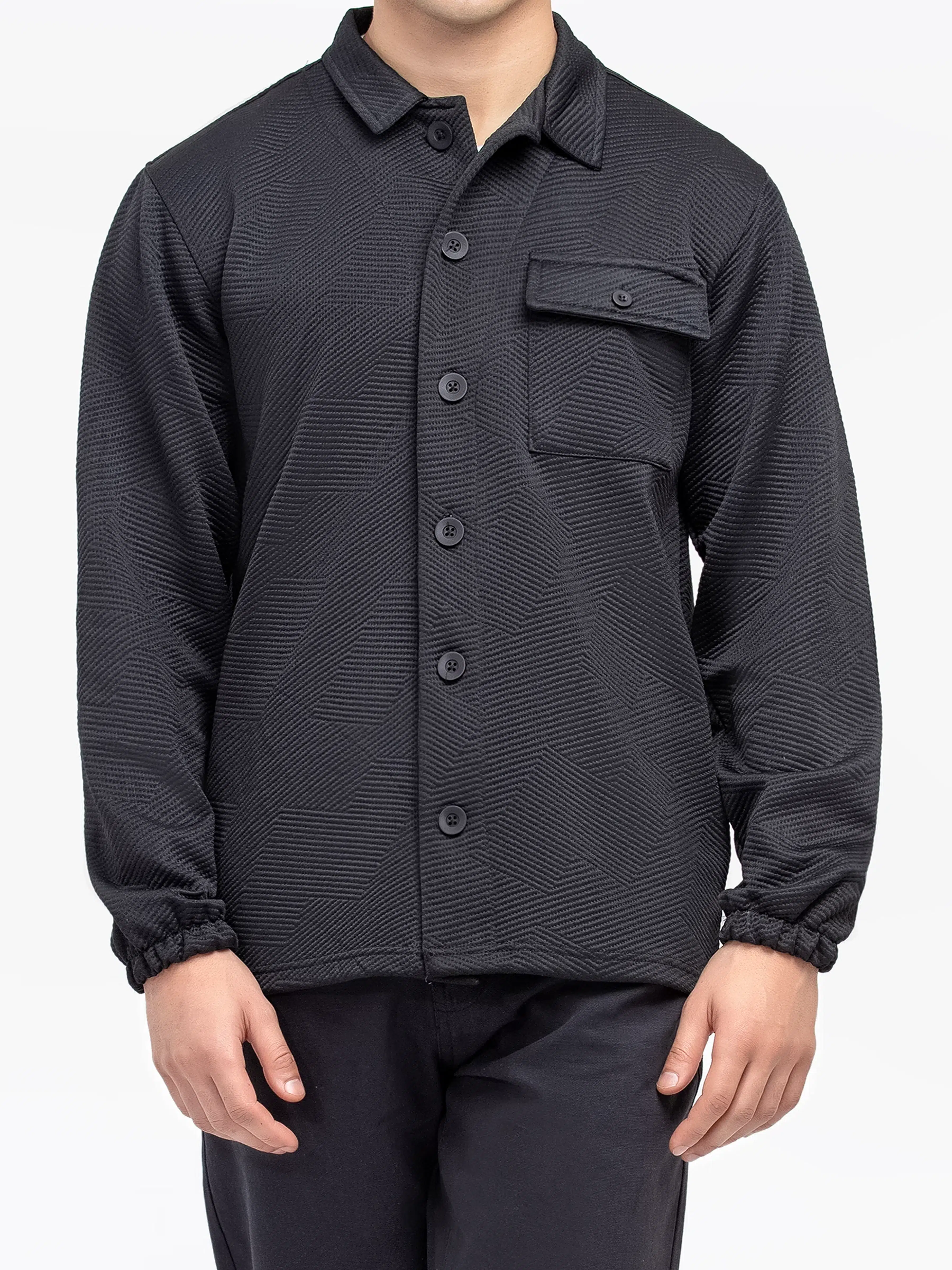 Men's Black Shacket - EMTJS24-001 - Image 4