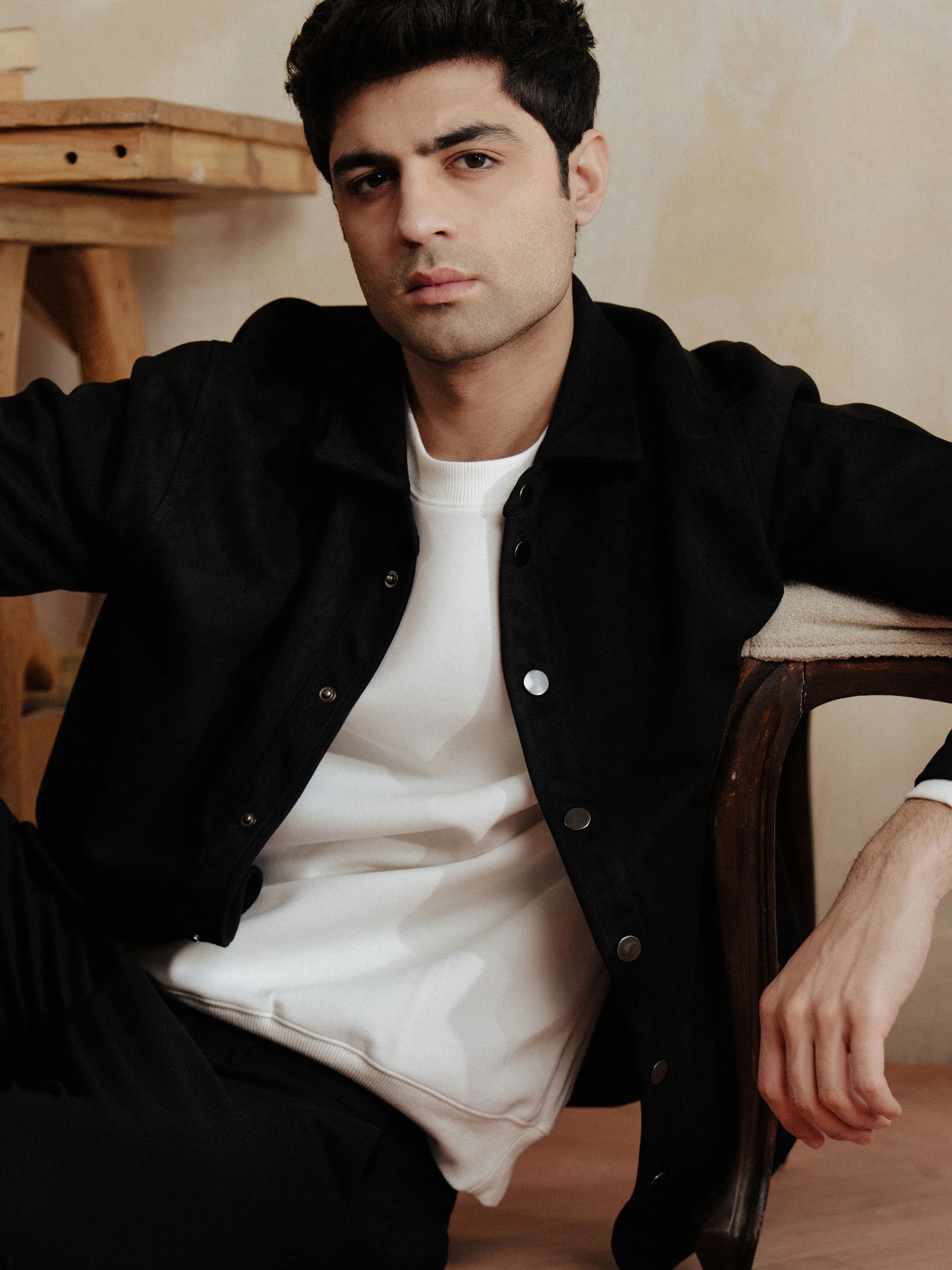 Men's Black Shacket - EMTJS24-005 - Image 3