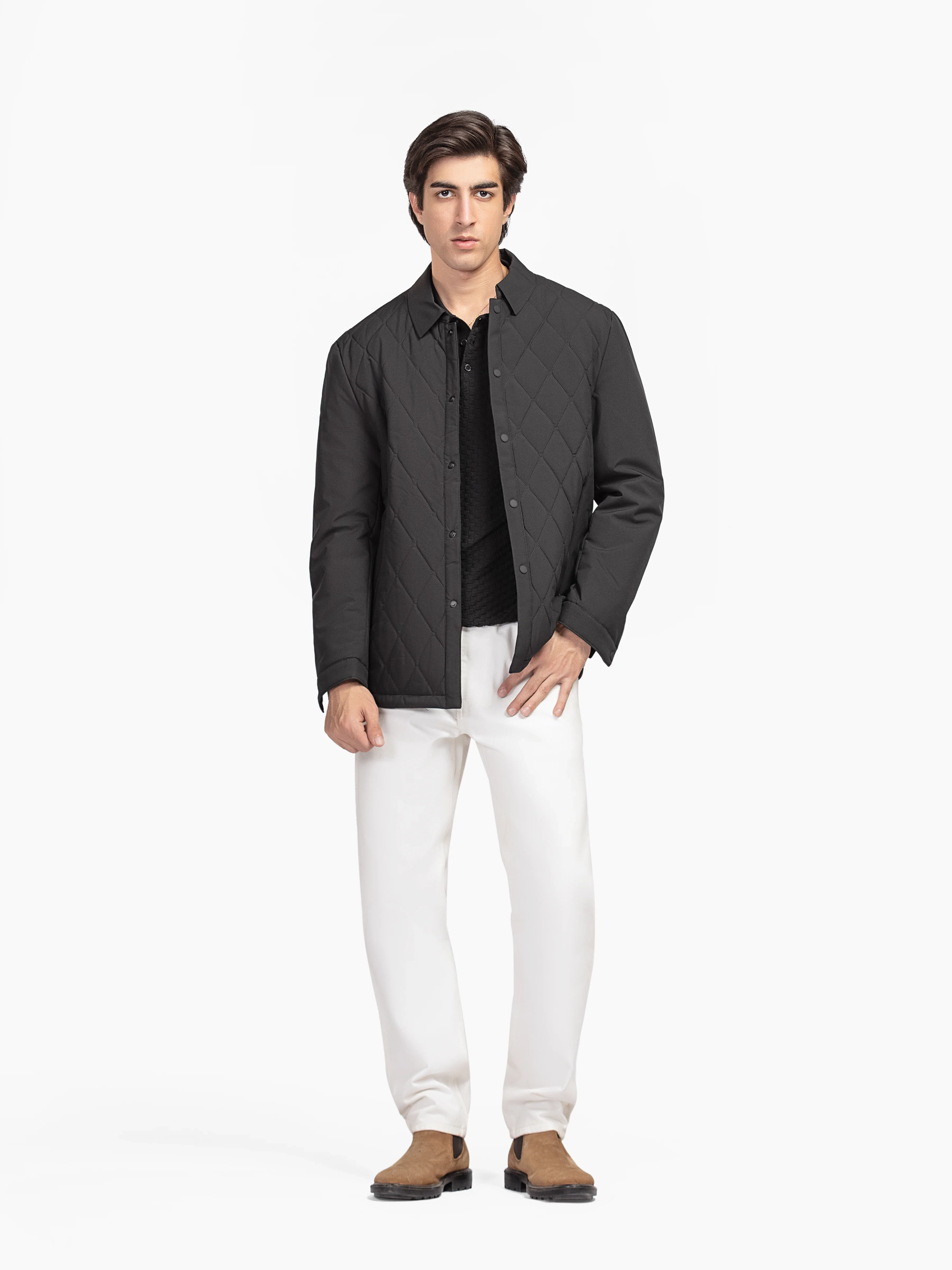 Men's Black Shacket - EMTJS5-001 - Image 3