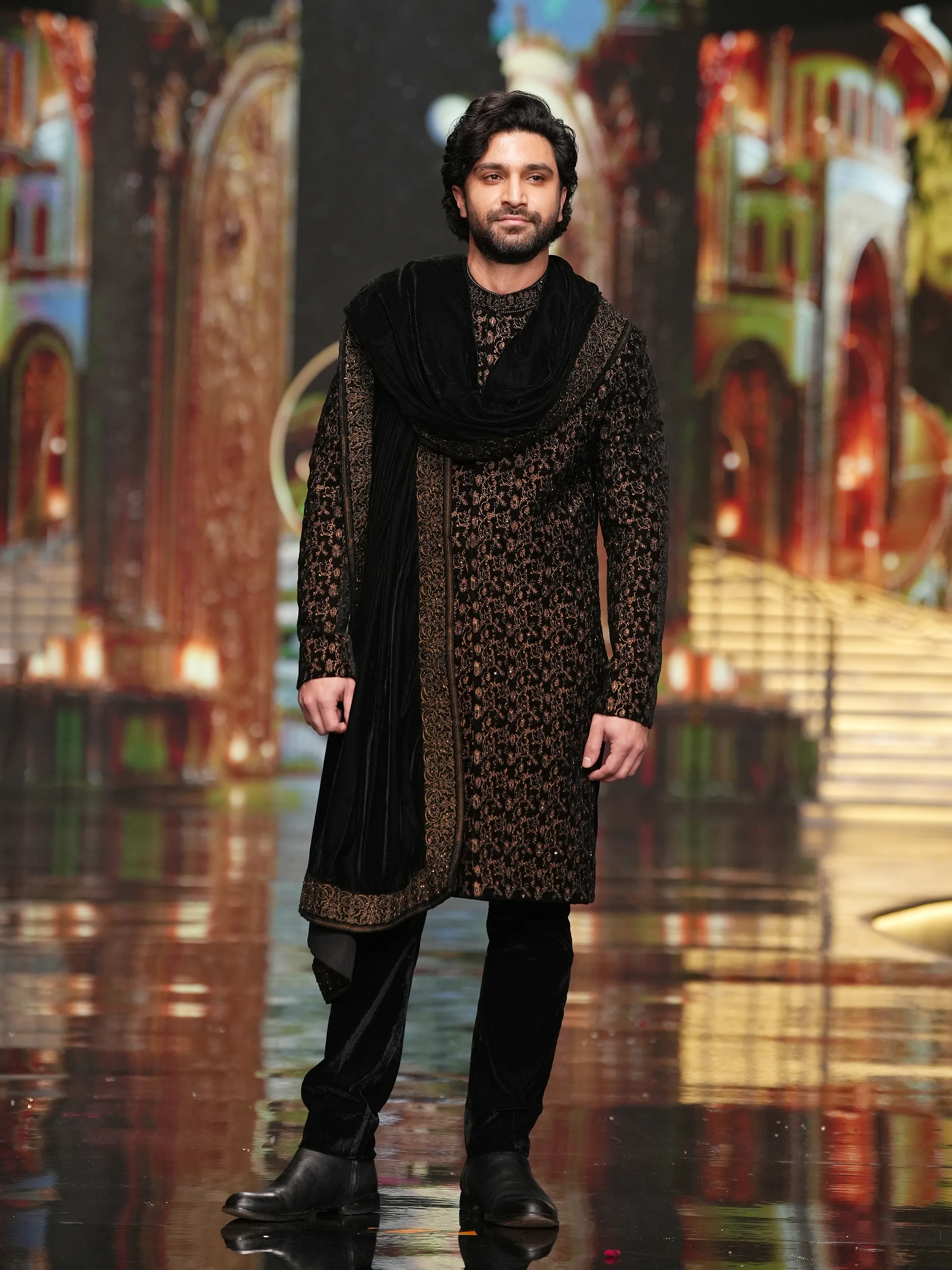 Men's Black Sherwani - ECMTSS5-001