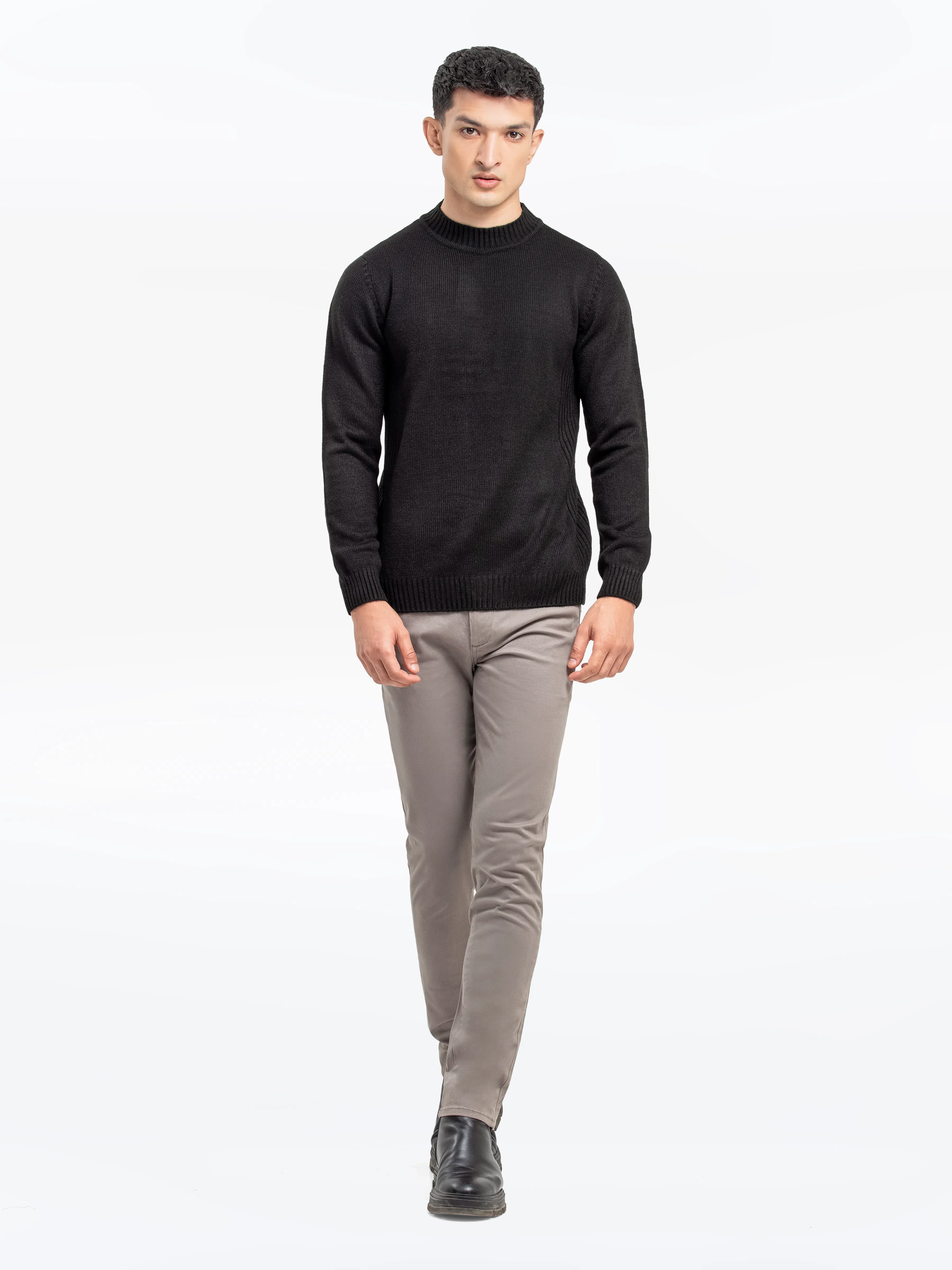 Men's Black Sweater - EMTSWT24-017 - Image 2