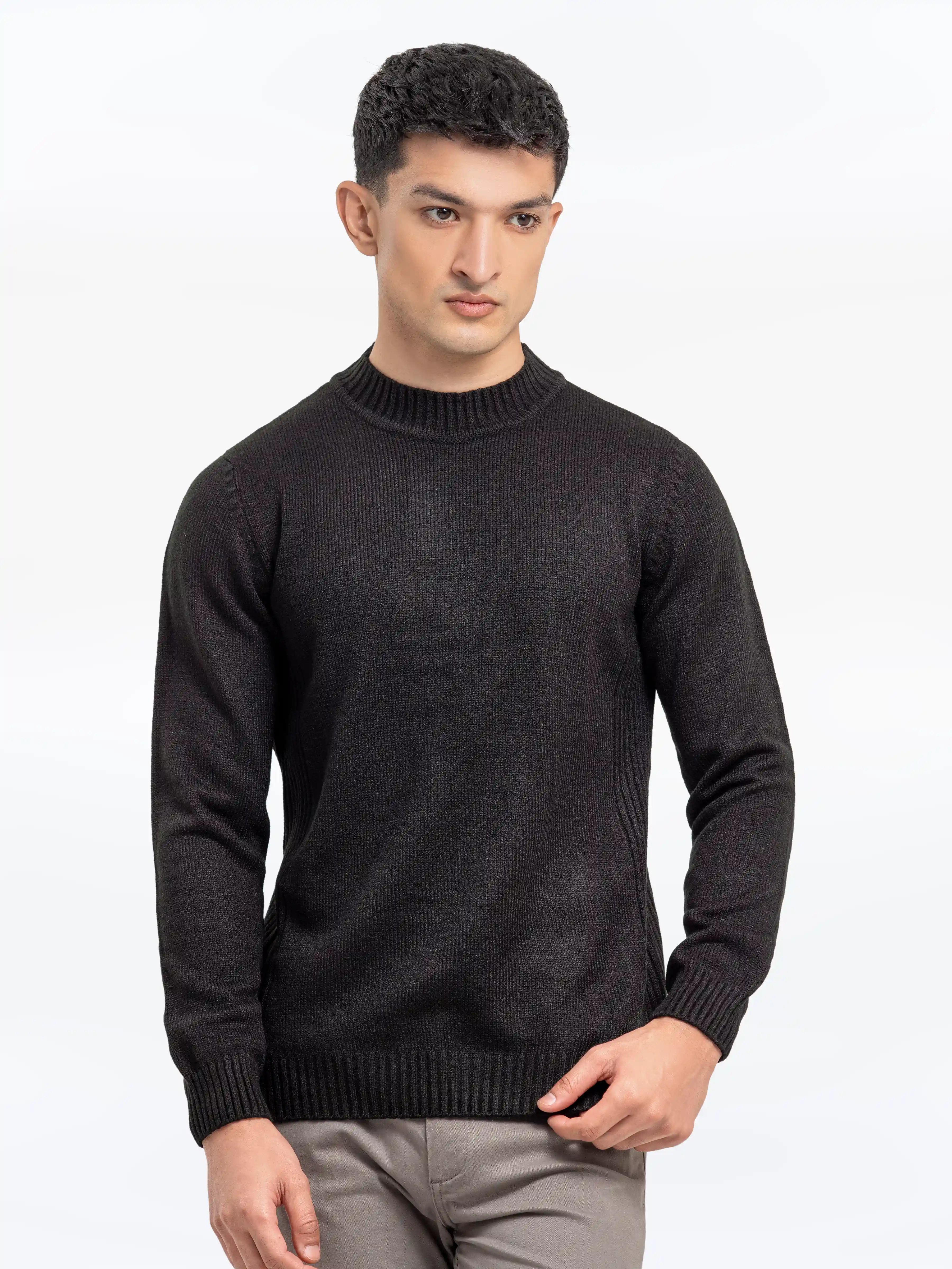 Men's Black Sweater - EMTSWT24-017 - Image 3