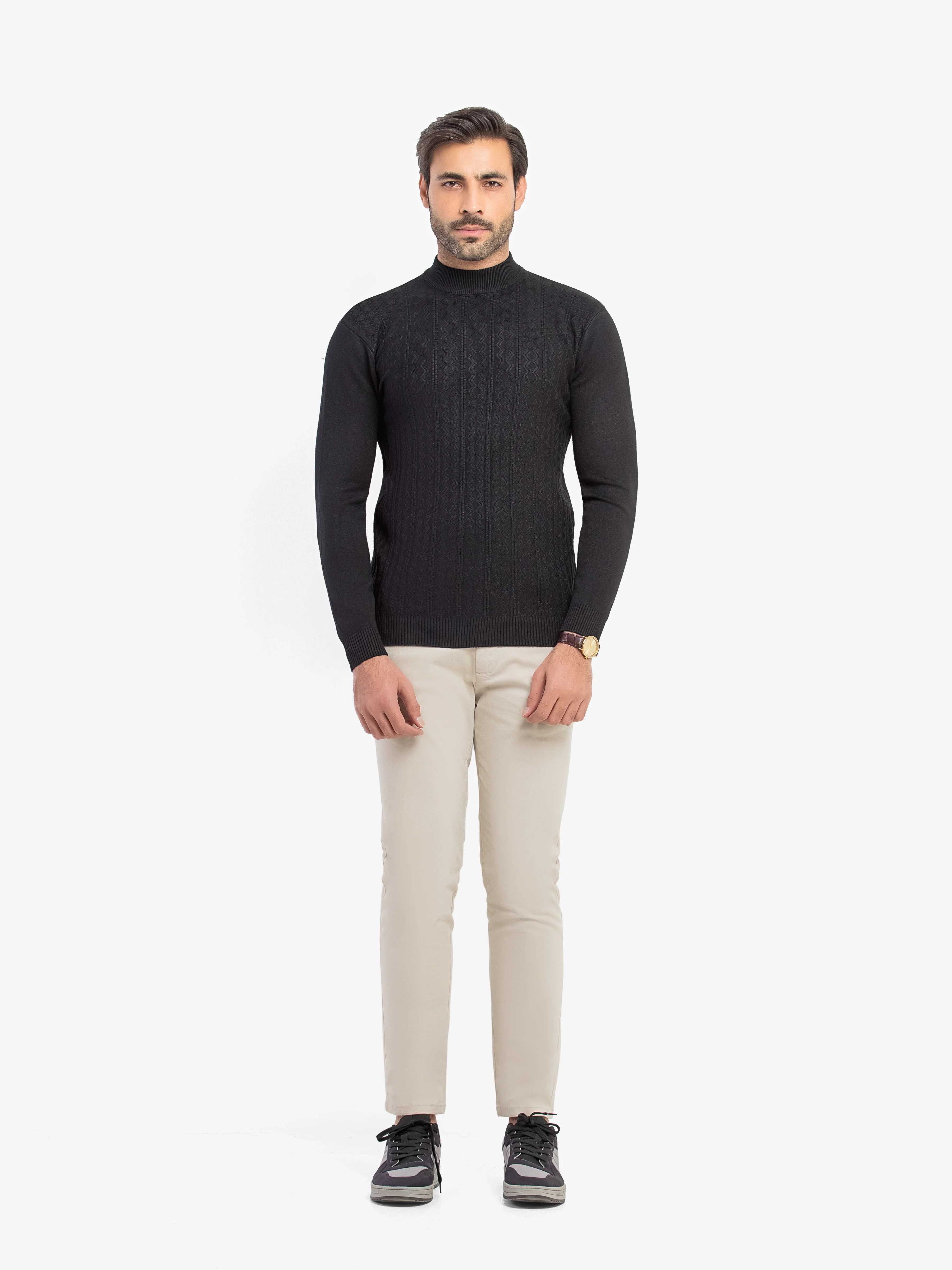 Men's Black Sweater - EMTSWT5-005 - Image 3