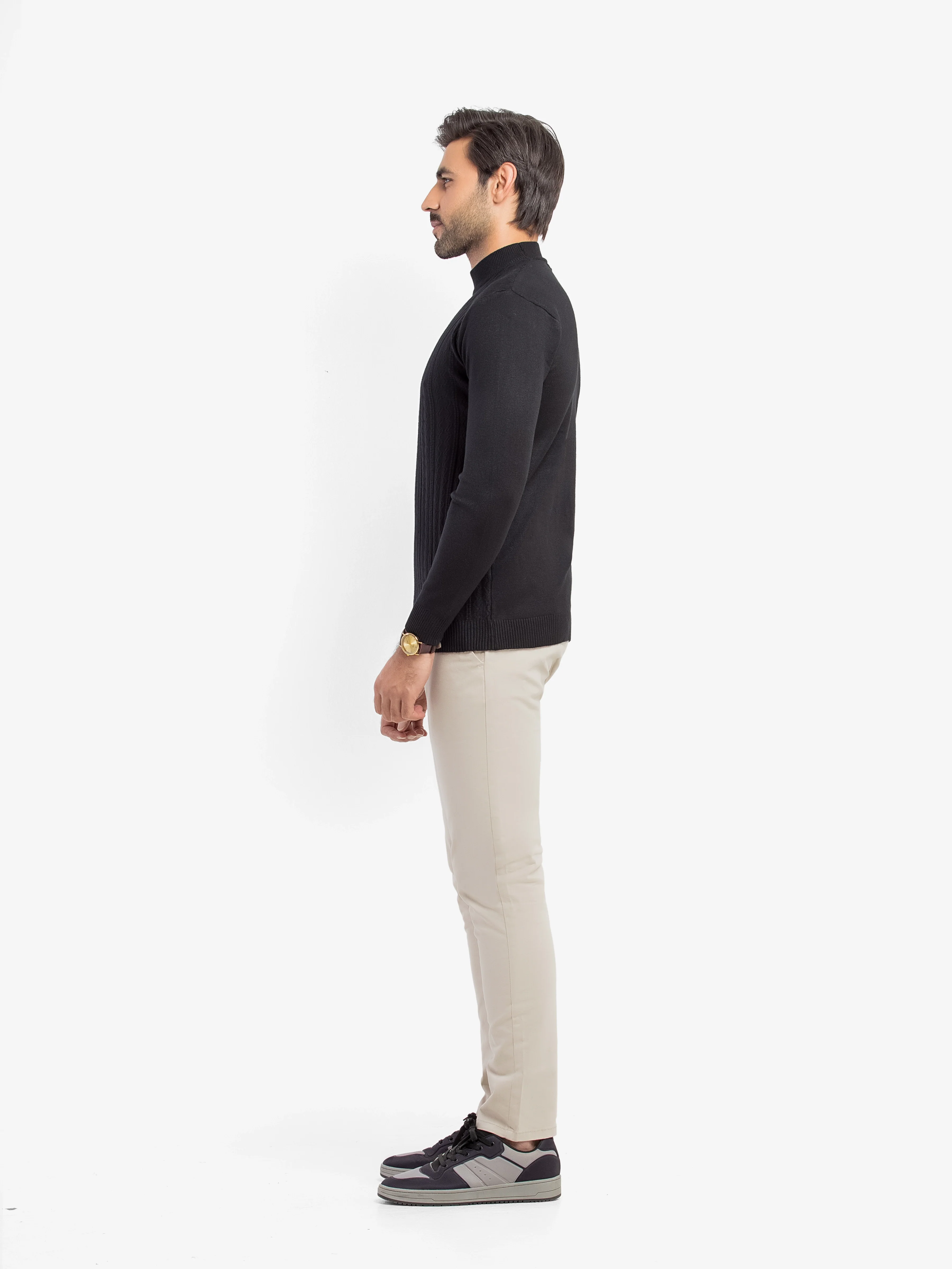 Men's Black Sweater - EMTSWT5-005 - Image 4